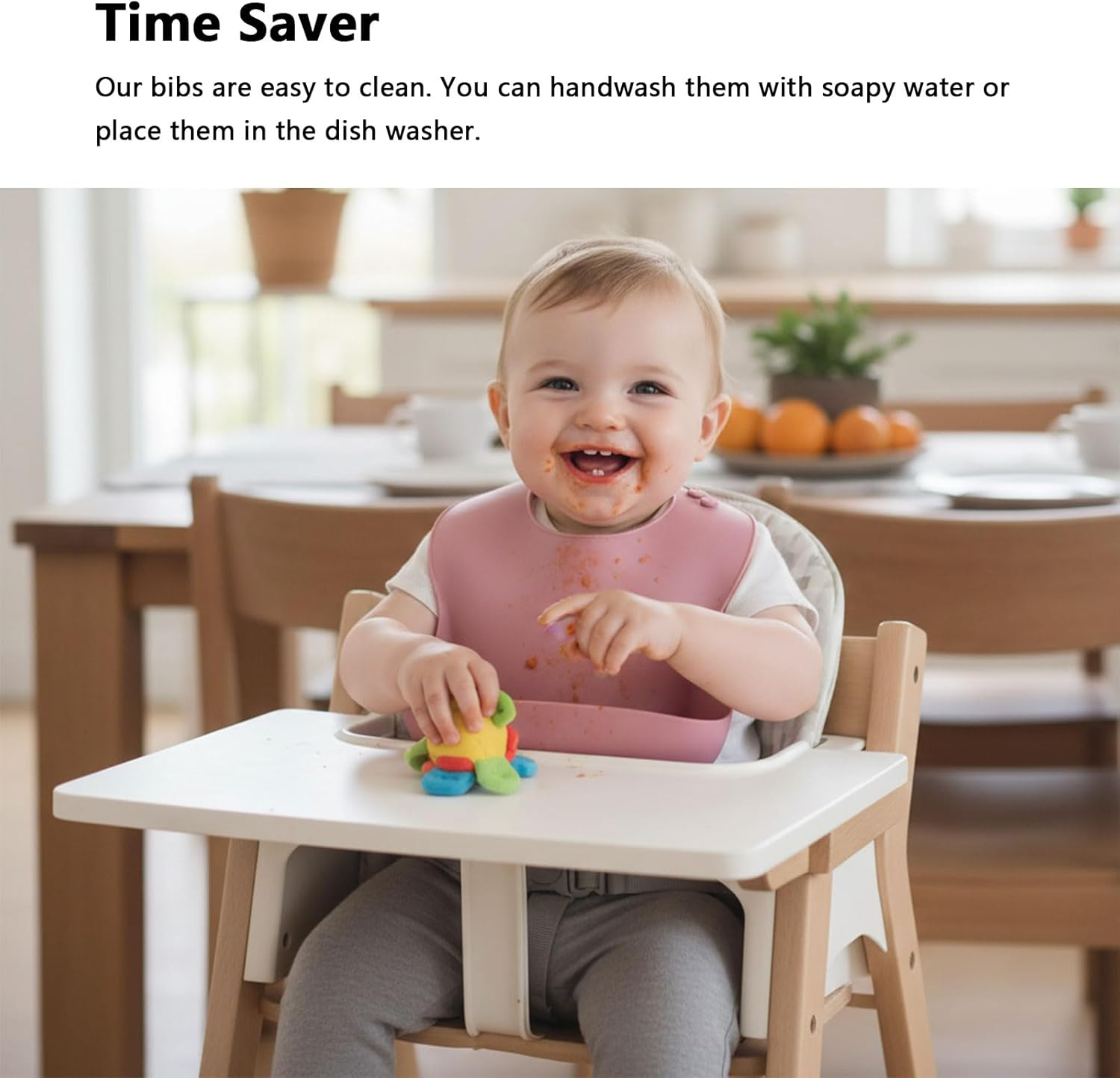 Adjustable Silicone Baby Bib with Food Catcher, Waterproof and Comfortable, Perfect for Girls and Boys, 6 to 36 Months &ndash; Ruibex