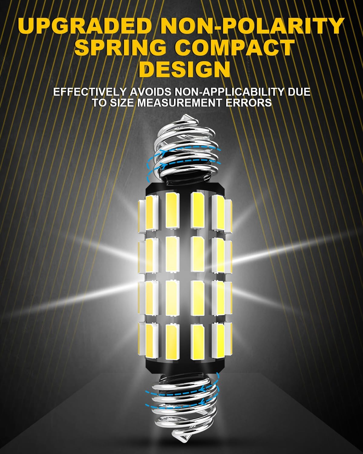 39Mm 42Mm Festoon LED Bulb 700% Brightness, OUSHI 211-2 578 C5W LED Bulb 6500K White 12V 24V for Car LED Interior Dome Map Door Courtesy License Plate Light Bulbs, 4 Pack image number 3