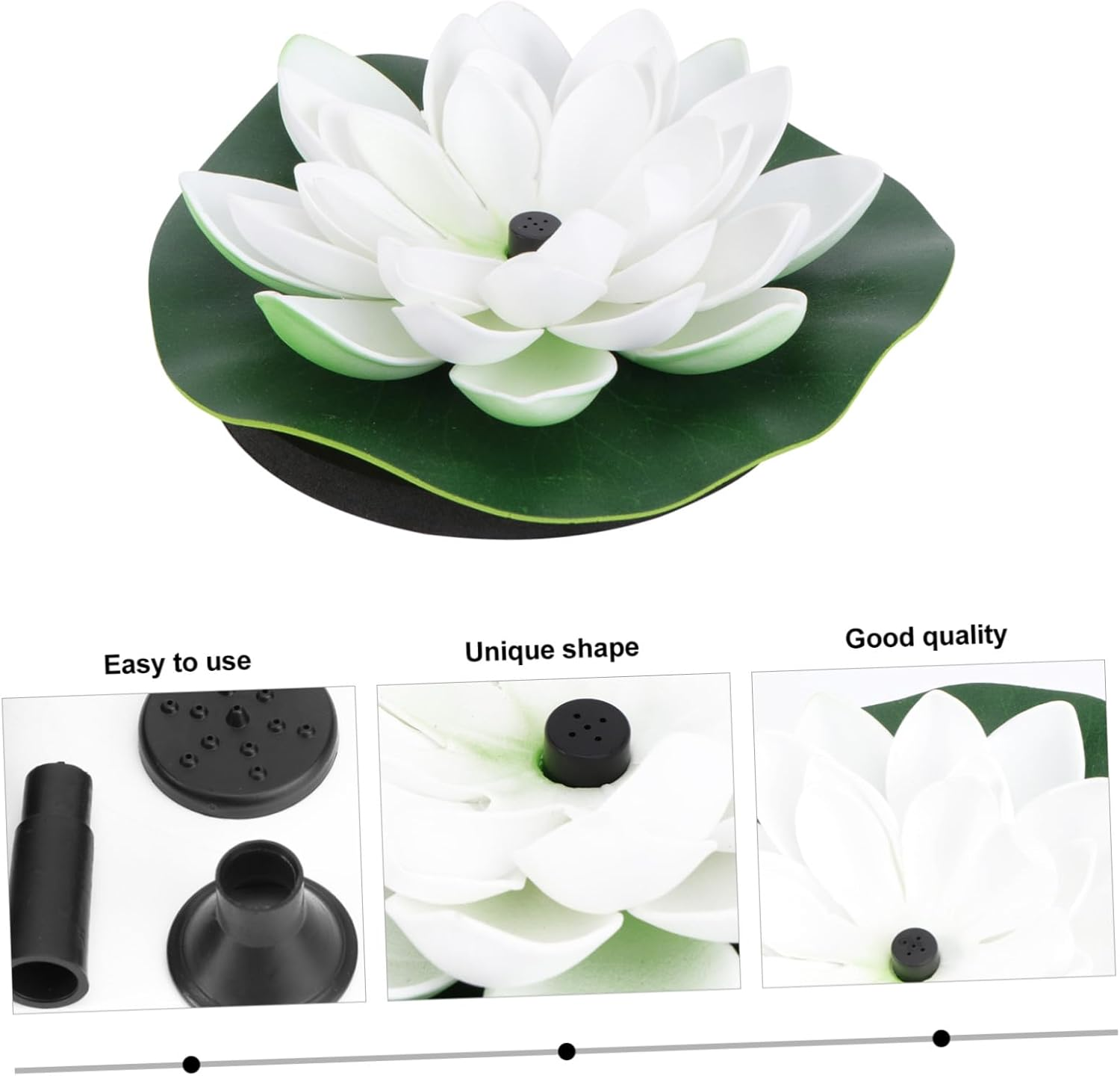 Solar-Powered Floating Lotus Fountain White Energy-Saving Garden Water Feature Pump for Outdoor Fish Ponds and Decorative Water Circulation with Low Noise Operation image number 1
