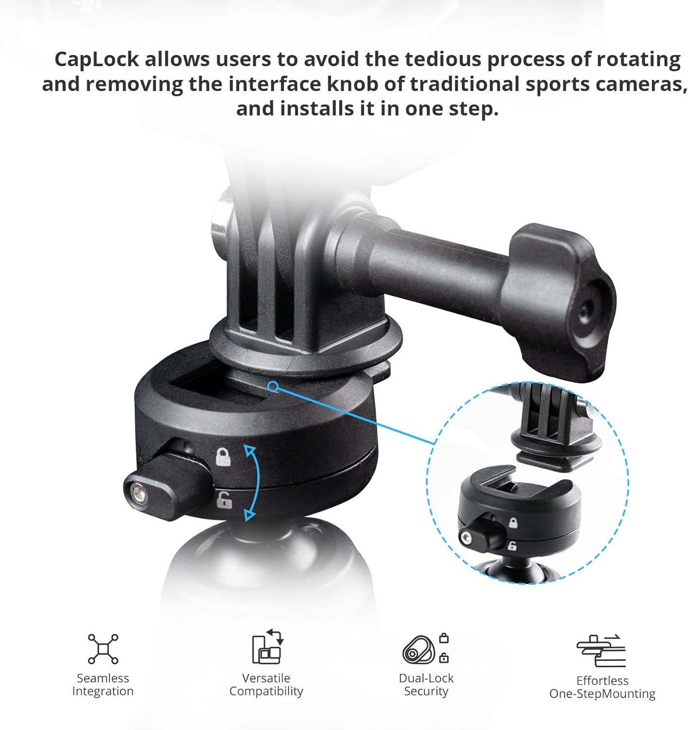 PGYTECH Caplock Triple Suction Cup Car Mount for DJI OSMO Action 5 Pro/4/3, for Gopro 13/12/11/10 with 1/4"-20 Standard Thread Adapter, Compatible with Insta360 Ace Pro 2/X4/X3, for OSMO Pocket 3/2 image number 6