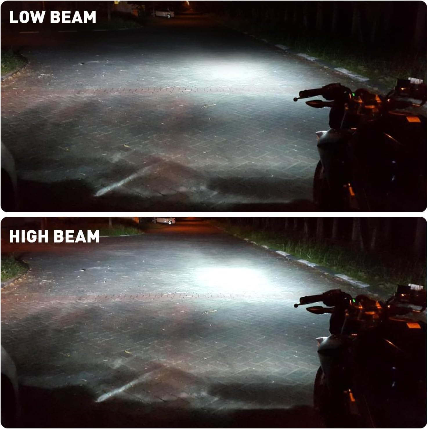 HB2 H4 LED Motorcycle Headlight Bulb Red Blue Angel Eye with HD Projector Super Bright HS1 9003 LED Headlight Bulb 25W 6000K Moto High/Low Beam White 4 Lghting Modes Plug and Play 12V-80V 1PCS image number 2