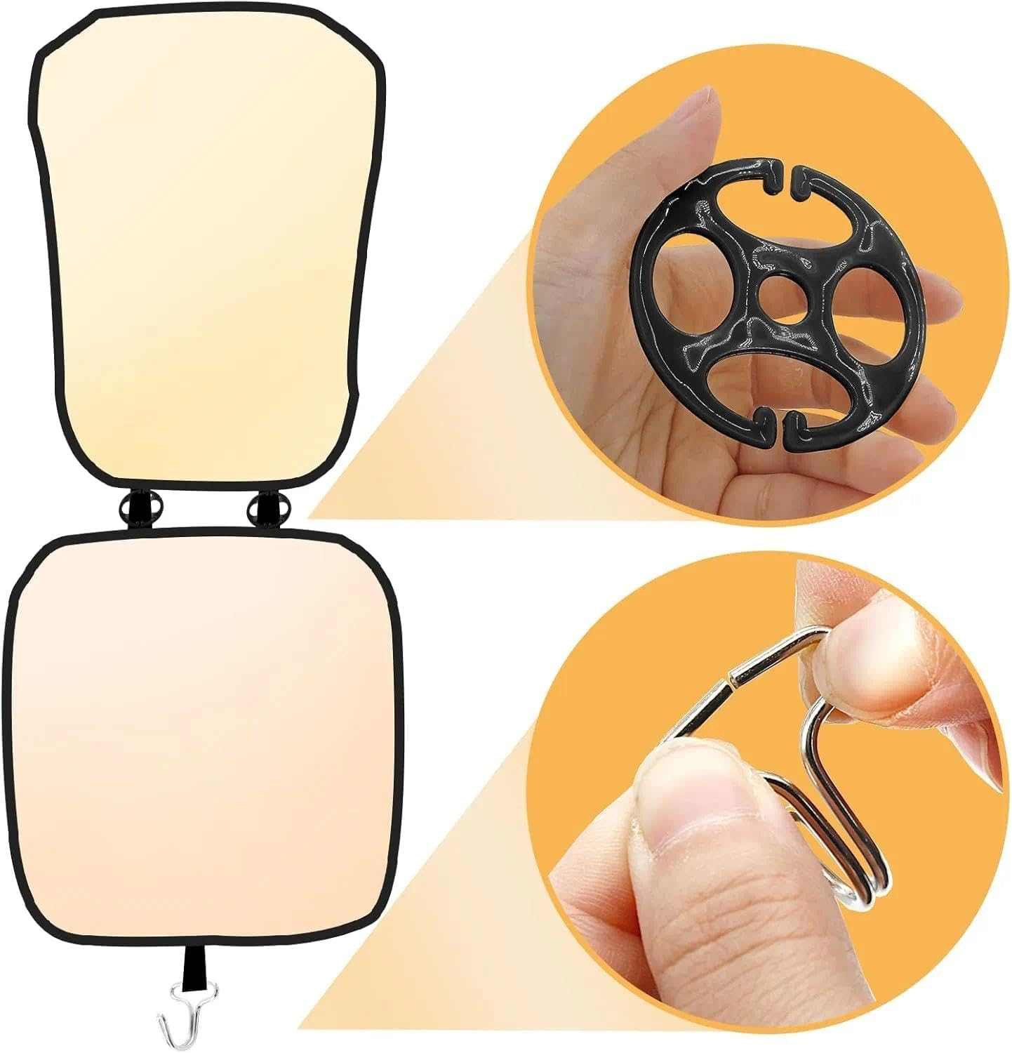 Car Seat Cover Hooks and Metal Fasteners, 12Pcs Universal Automotive Seat Cover Accessories Replacement Parts with Plastic Chucks for Installation and Removal - Auroly image number 2