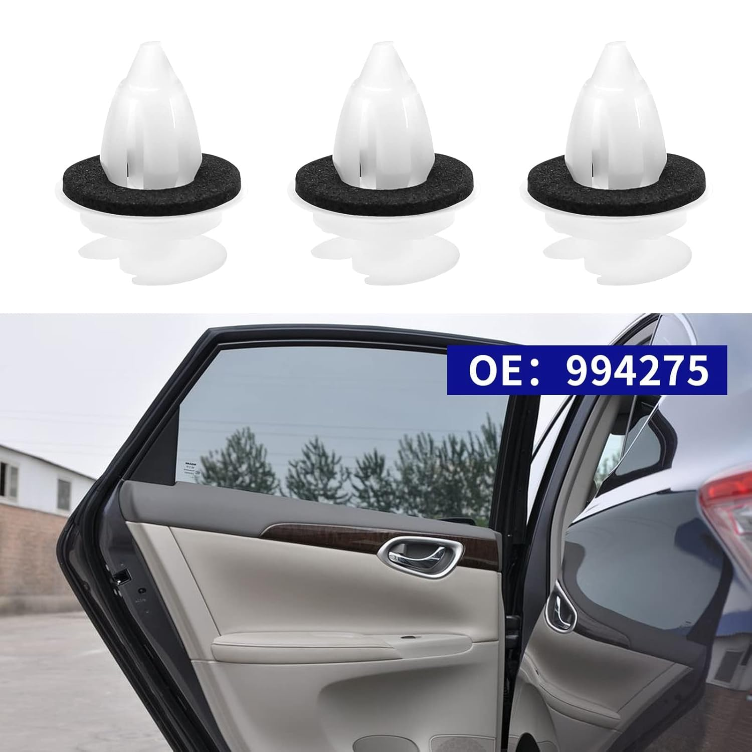 50 Pcs Door Panel Clips (OE 994275) Compatible with BMW 1, 3, 5, 7 Series (E21, E30, E36, E46, E90 - E93, E12, E28, E34, E39) for Sill Moulding Cover Trim Replacement image number 2