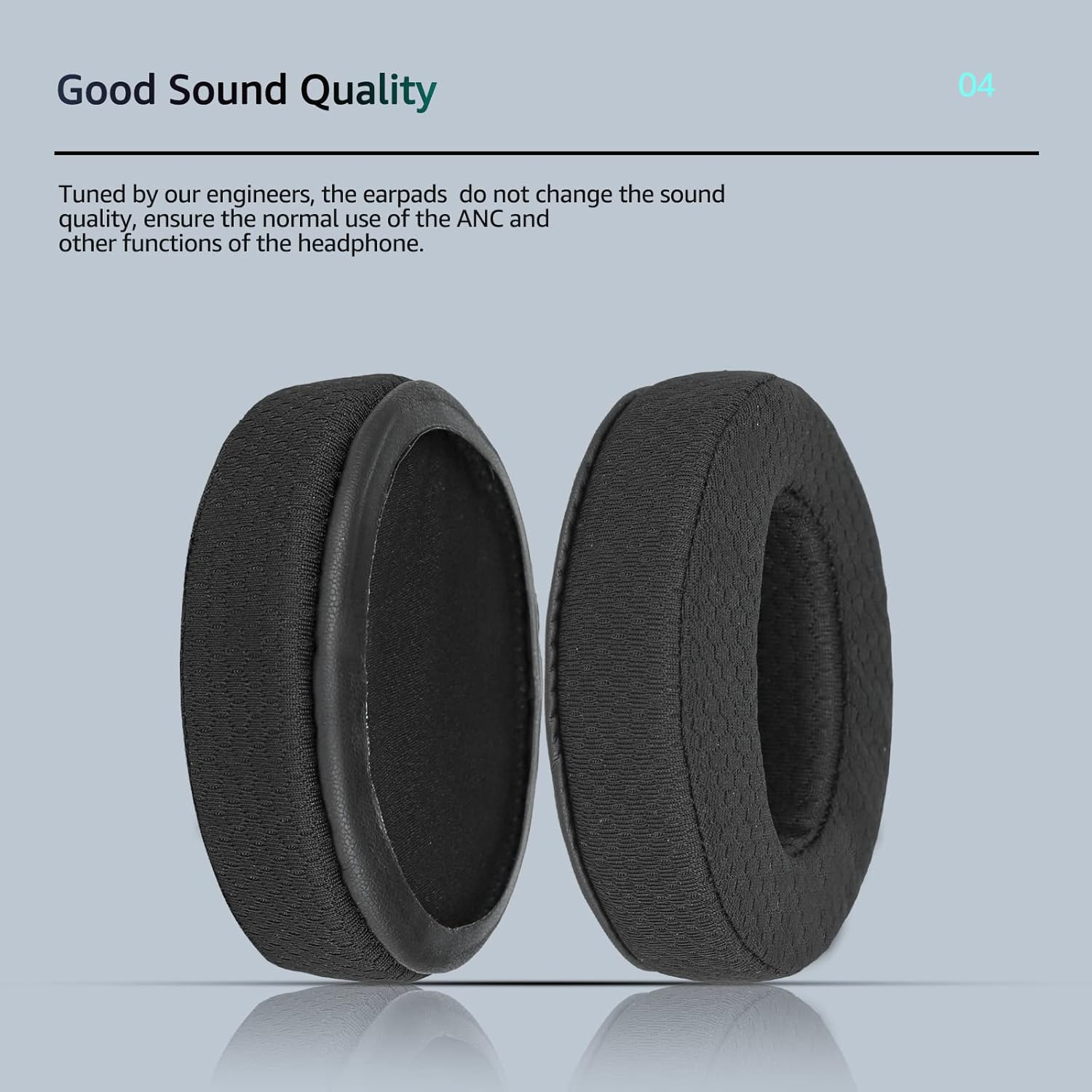 Wzsipod Specialized Replacement Earpad for Sennheiser Headphones, Fits HD4.50BT/ HD4.50/ HD4.50BTNC/ HD458BT/ HD450/ HD450BT, Headset Ear Cushion with Soft Clothes & Memory Foam (Classic Black) image number 1