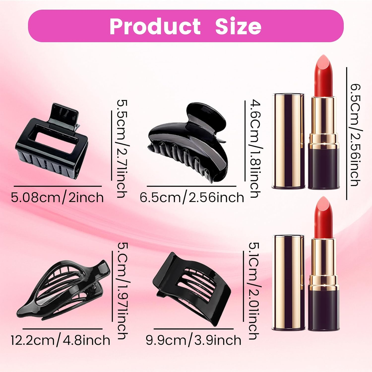 FOLAI 12 Pcs Matte Plastic Claw Claws Set Strong Hold for Daily Styling image number 2