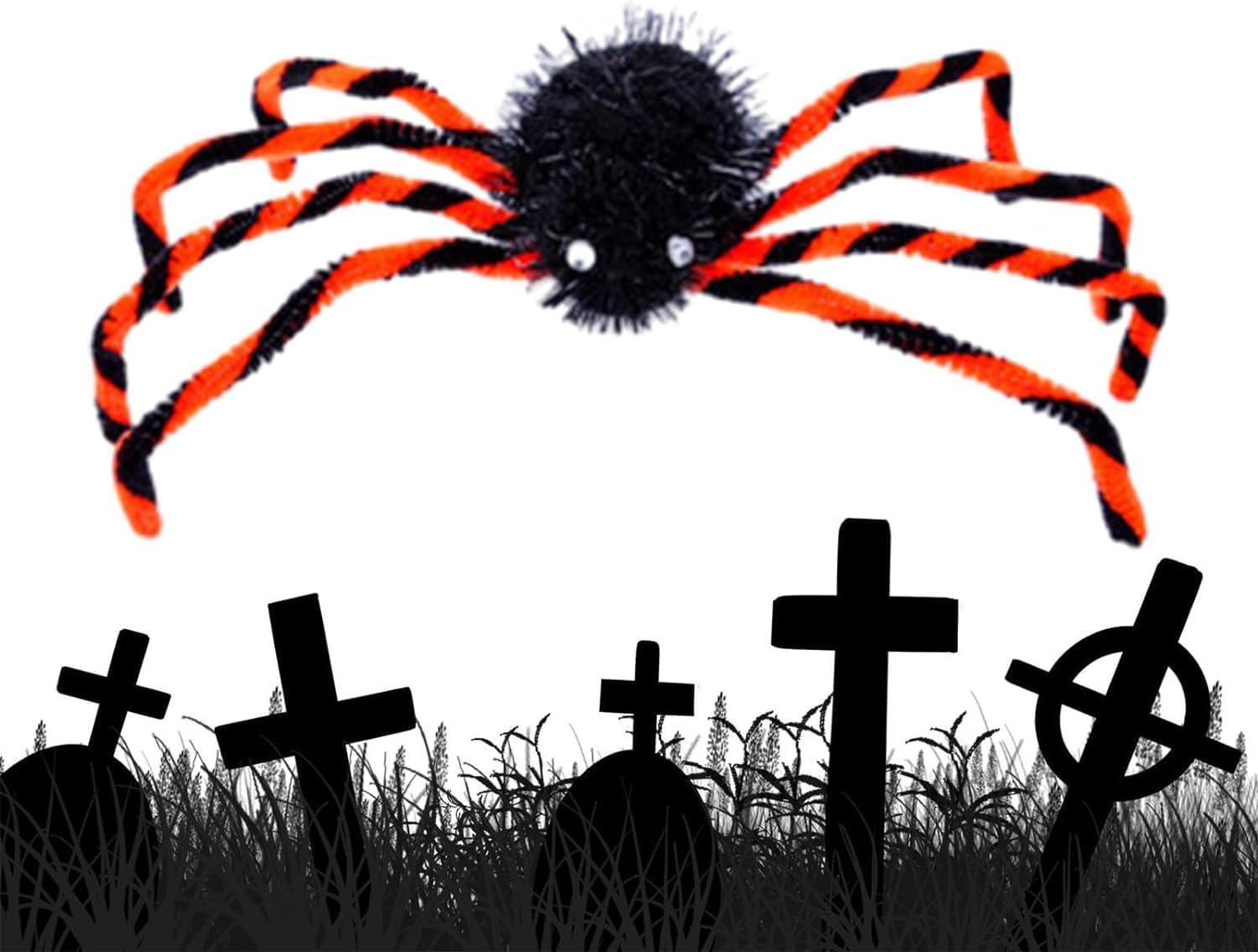 Halloween Spider Headband - Chilling Spider Hair Piece for Cosplay,Outfit Decorations Spider Slap Bracelet/Brooch/Headband for Halloween, Parade, Costume Parties - Three-Dimensional Spider Clapping Circle image number 2