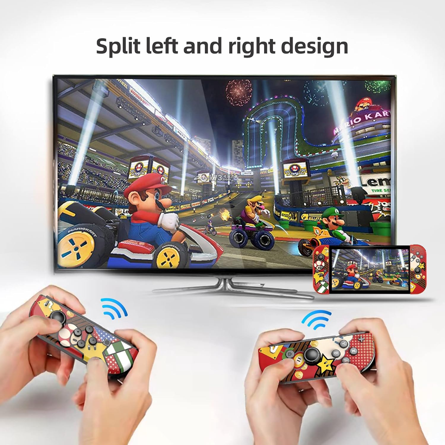 Wireless Controller Compatible with Switch/Lite/Oled, Joypad for NS Console, Wireless Replacement for Game Pad, Switch Controller Support Dual Vibration/6 Axis Motion/One-Key Wake-Up(Red) image number 4