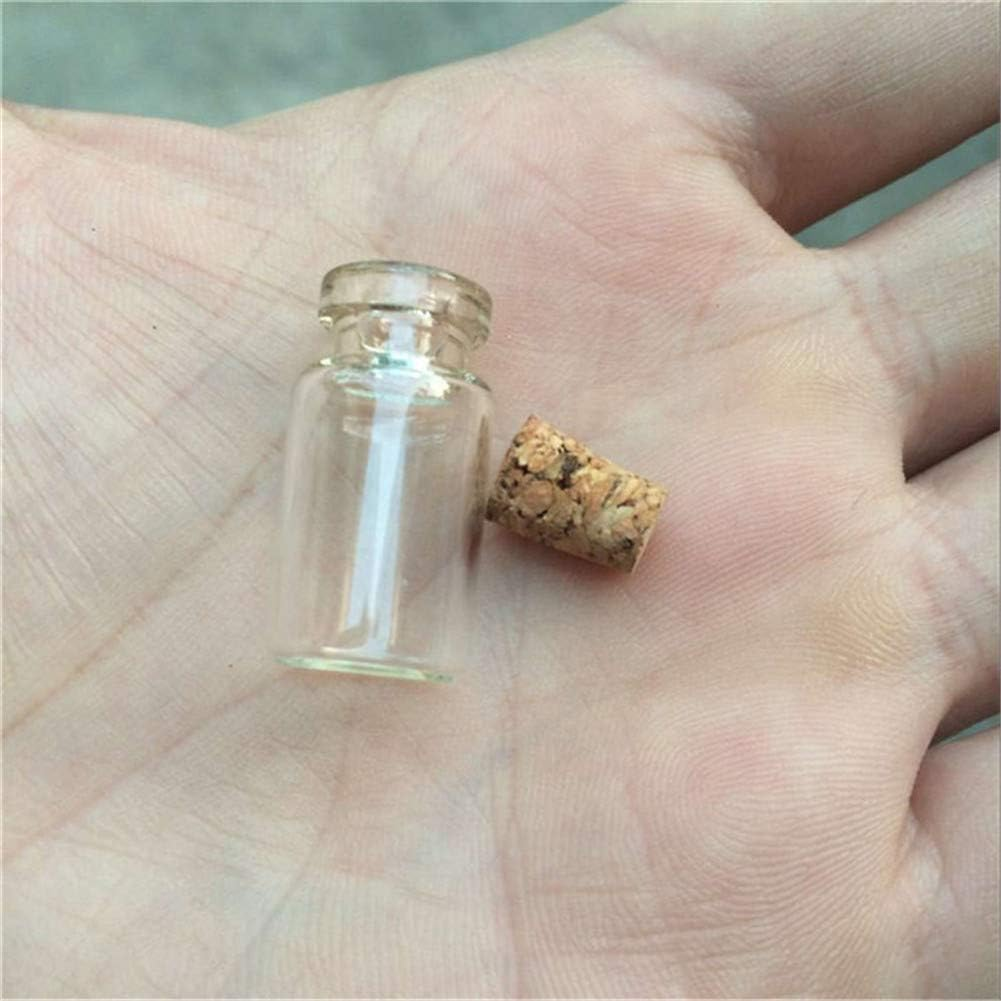 1Ml Mini Glass Bottles Vials with Cork Empty Tiny Transparent Bottle Jars 100Pcs Glass Bottles with Cork Stopper image number 4