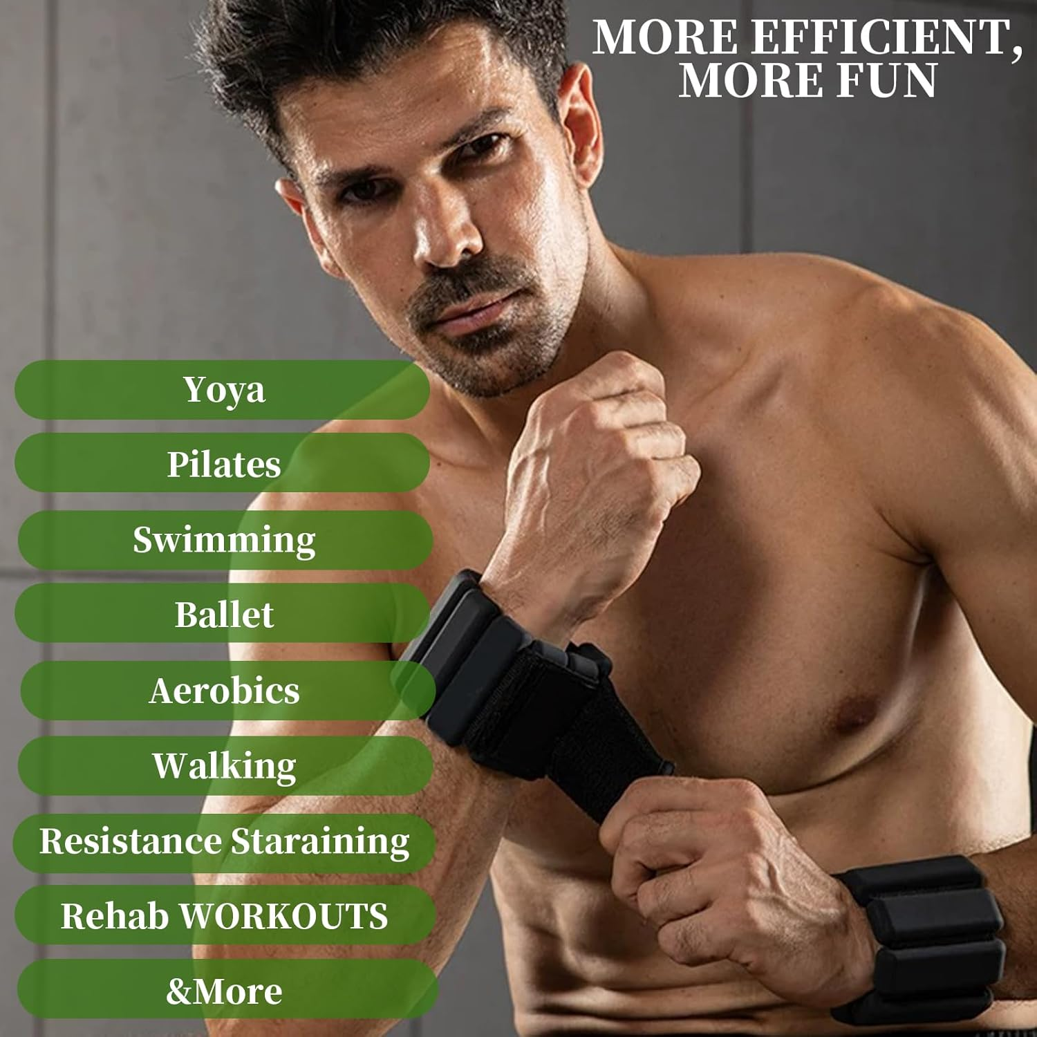 1 Pair Wrist Ankle Weights Set (1Lb/Pcs) Workout Resistance Weight Durable Silicone Wrist Bracelets Aerobics Strength Training for Exercise Pilates Jogging Yoga Aerobics Strength Training