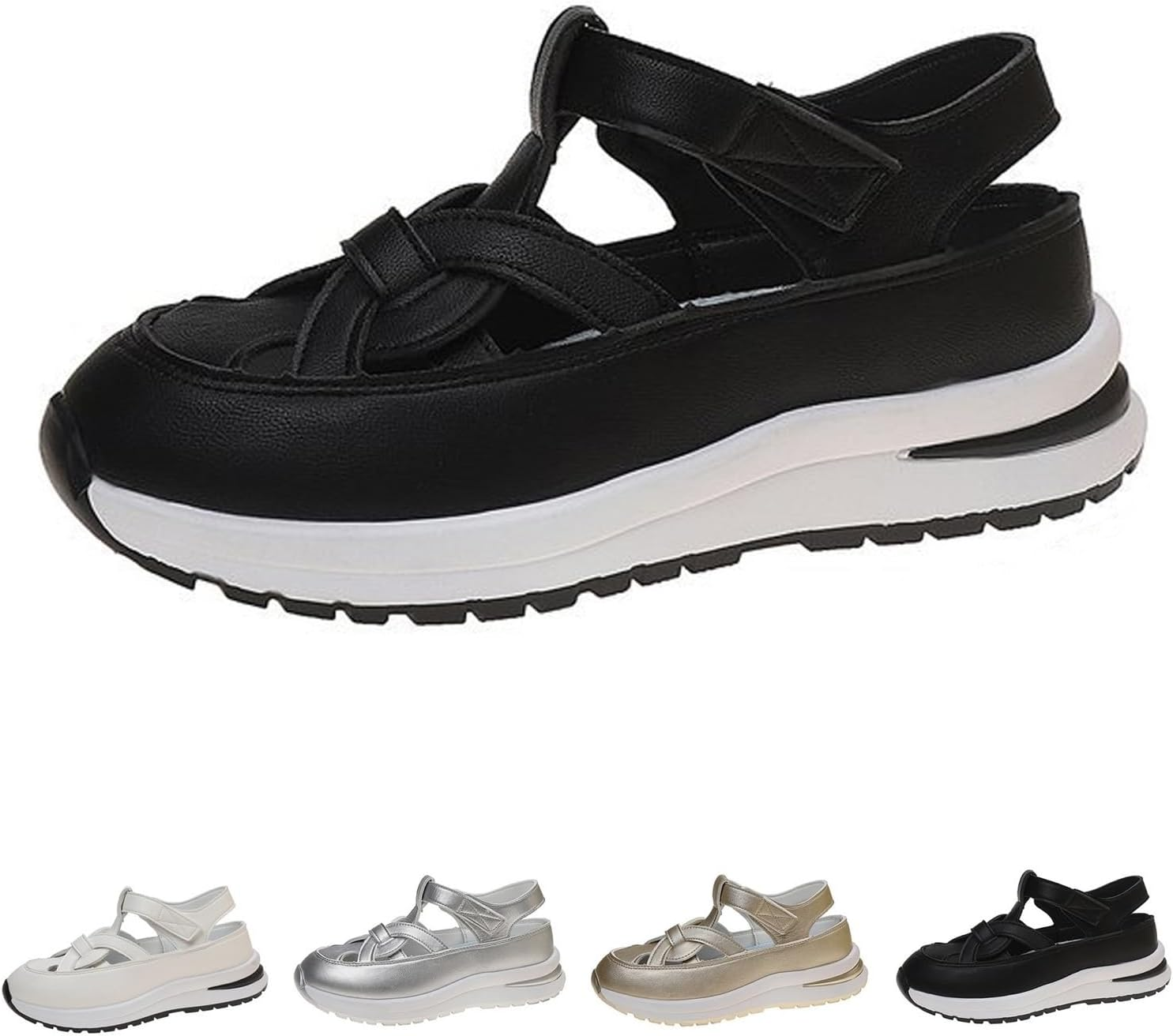 Bomre Shoes, Aveta Orthopedic Sandals, Summer Platform Wedge, Women'S Hollow-Out Casual Sandals(Black,8)