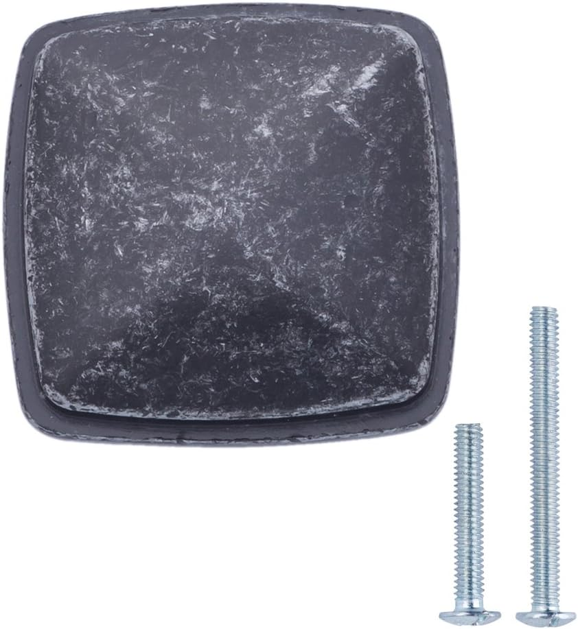 Amazon Basics Traditional Square Cabinet Knob, 3.2Cm Diameter, Flat Black, 10-Pack