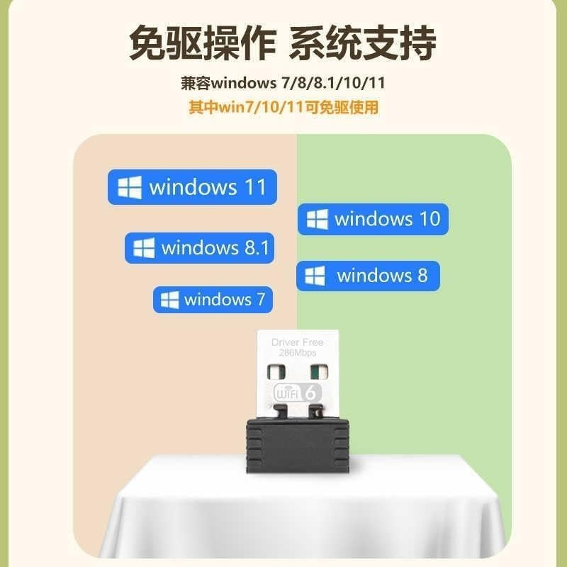 Wifi 6 Adapter AX286 Network Card Mini USB Dongle 2.4Ghz 802.11AX Signal Reception for PC Laptop Windows 10/11 Driver Free image number 1