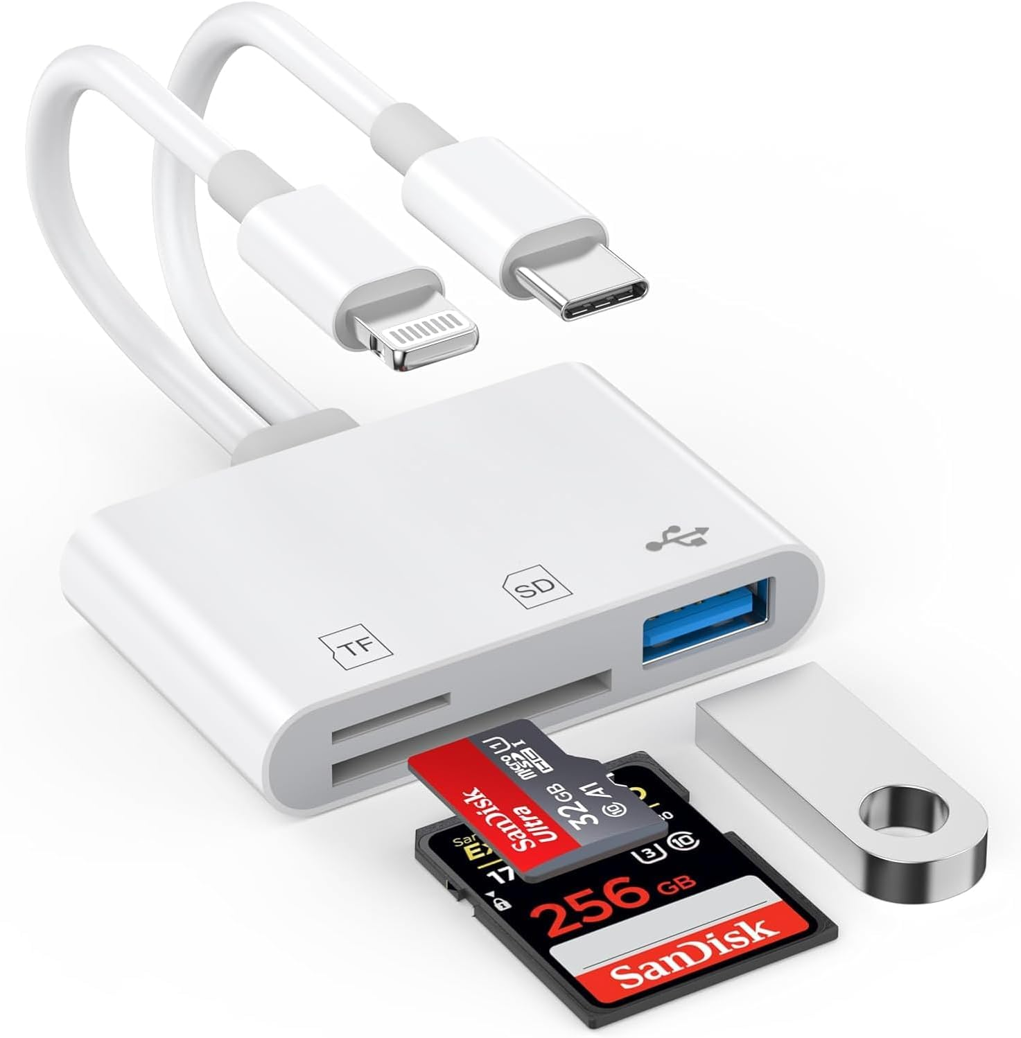 Lichely USB C SD Card Reader Light-Ning Card Reader Portable Memory Card Adapter for Macbook, I-Phone 16/15, Ipad, Galaxy & Windows Laptops, Micro SD/TF Card Reader for Photos, Videos & Data Transfer image number 5