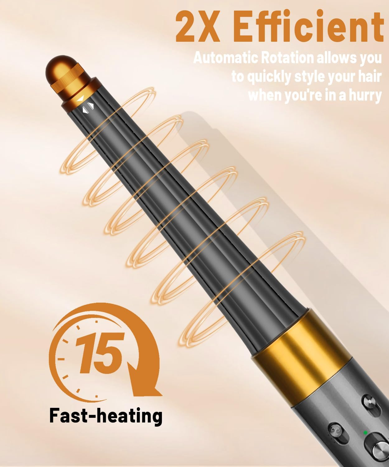 PUREGUST 0.78In-1.4In/ 20MM-36MM Long Barrels Attachment for Dyson Airwrap HS01 HS05 Accessories, Auto-Wrap Curling Iron Curlers for Professional Barrels Curl and Wave Curl Hair Gold