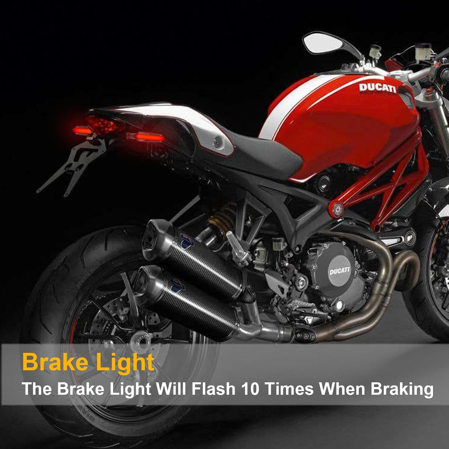 Kinstecks 4PCS Motorcycle Indicators Turn Signal Lights Flowing Motorbike Turning Indicators Daytime Running Lights Brake Lights 12V for Motorcycle Motorbike image number 2