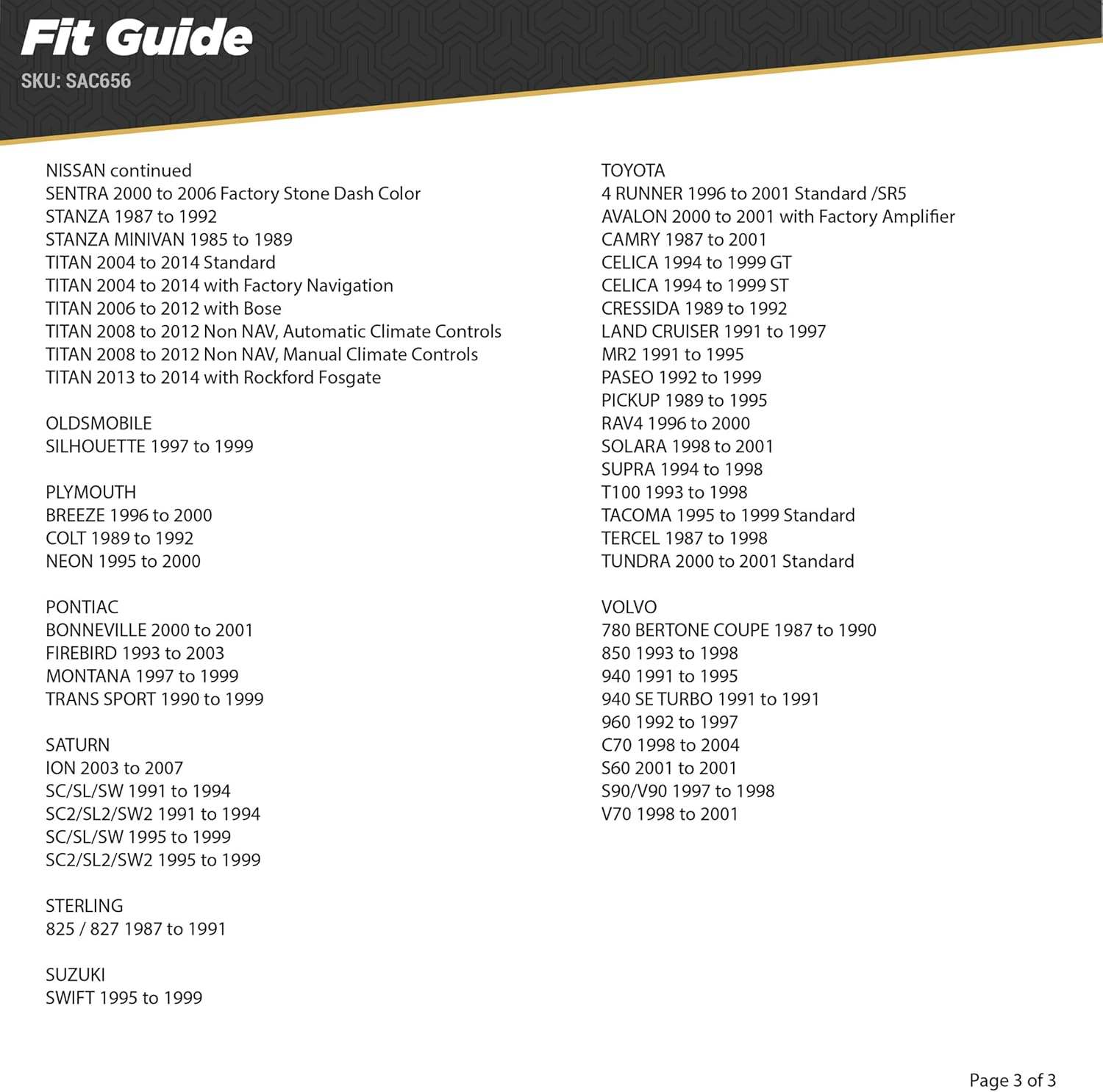 SCOSCHE SAC656 1995-Up 6.75&rdquo; to 6.5&rdquo; or 5.25&rdquo; Speaker Adapter Pair image number 1