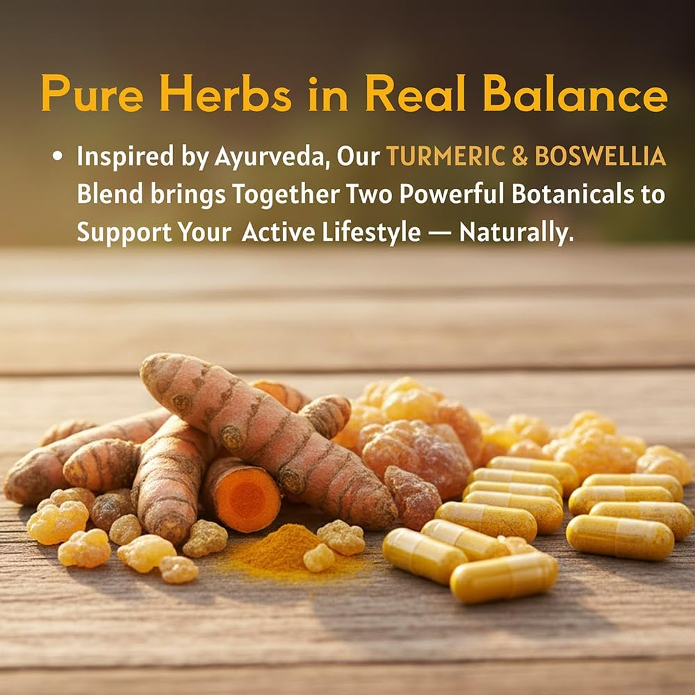 Boswellia Extract Capsules with Turmeric Turmeric Curcumin Bioperine Organic Boswellia Capsules with Turmeric Curcumin Bioperine 90 Count 1000 Mg Pack of 1 image number 6