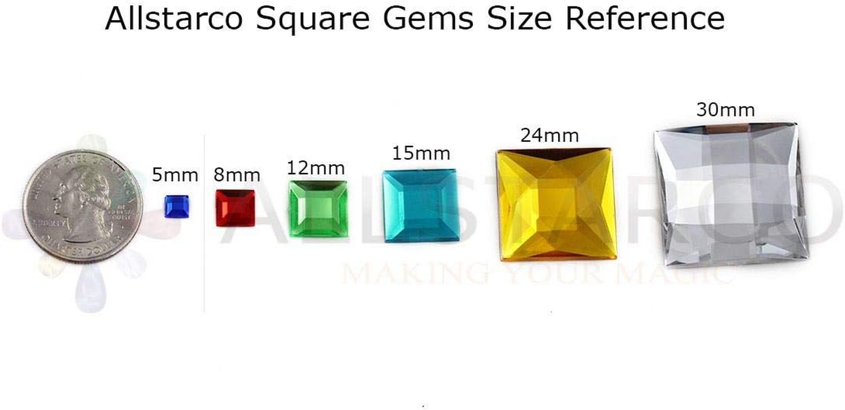 6Mm Crystal LQ01 Square Self Adhesive Acrylic Rhinestones Plastic Face Gems Stick on Body Jewels for DIY Cards and Invitations Crafts Bling Sticker - 5 Sheets - 250PCS image number 7