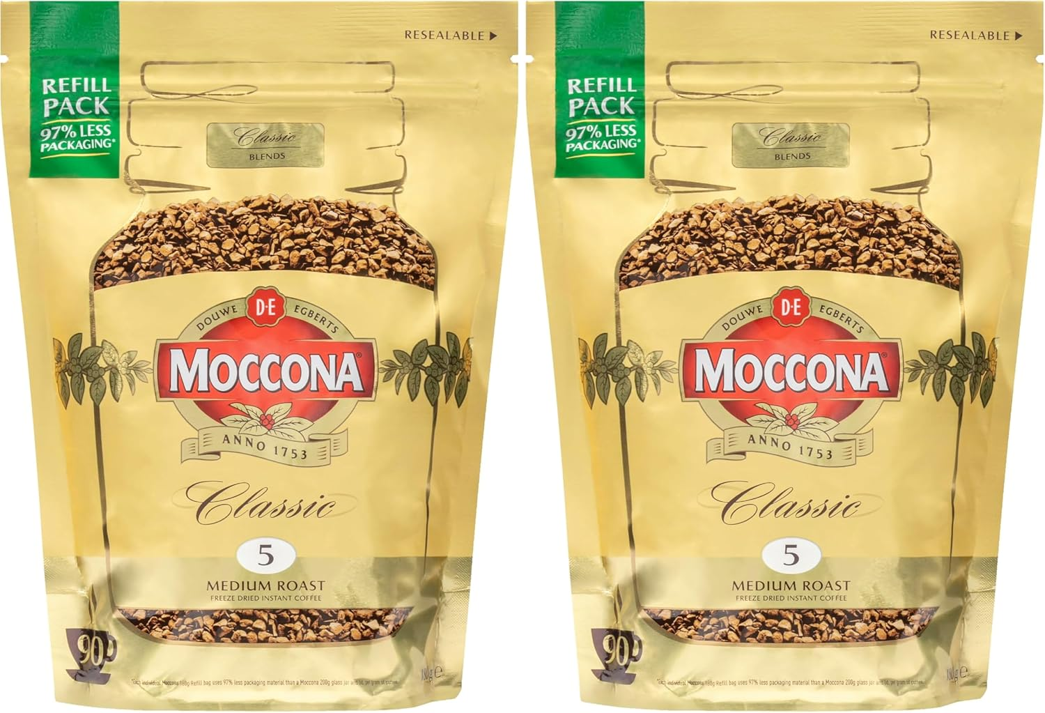 Moccona Classic Medium Roast Coffee Refill Pouch 180G image number 1