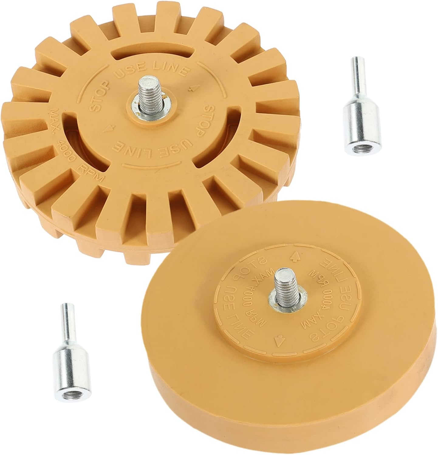 HOMSFOU Rubber Eraser Wheel Sticker Remover 2Pcs 100Mm 20Mm Automotive Adhesive Remover for Car Detailing Tools, Pneumatic Decal Removal Pads Compatible with Vehicle Paint Surface image number 4