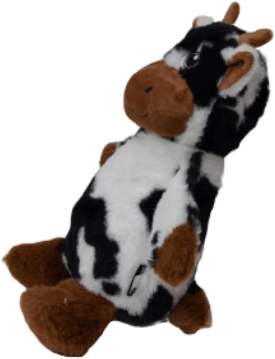 JACK and VANILLA, Interactive Cow Shaped Cuddly Toy 18Cm - Ideal for Dogs and Cats - Integrated Squeaker - Soft and Durable Materials - Machine Washable - Brown image number 3