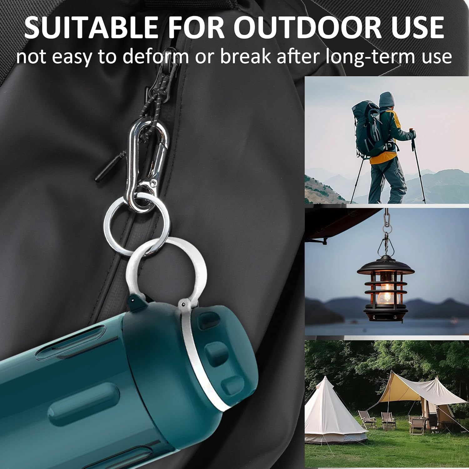 3Pack Metal Keychains Key Ring Holder Organizer Zinc Alloy Sturdy Key Chain Cut Keyring Accessories Hooks Rings Key Finder Key Ring Clip for Home Office and Car Carabiner for Women Men Gifts Travel image number 2