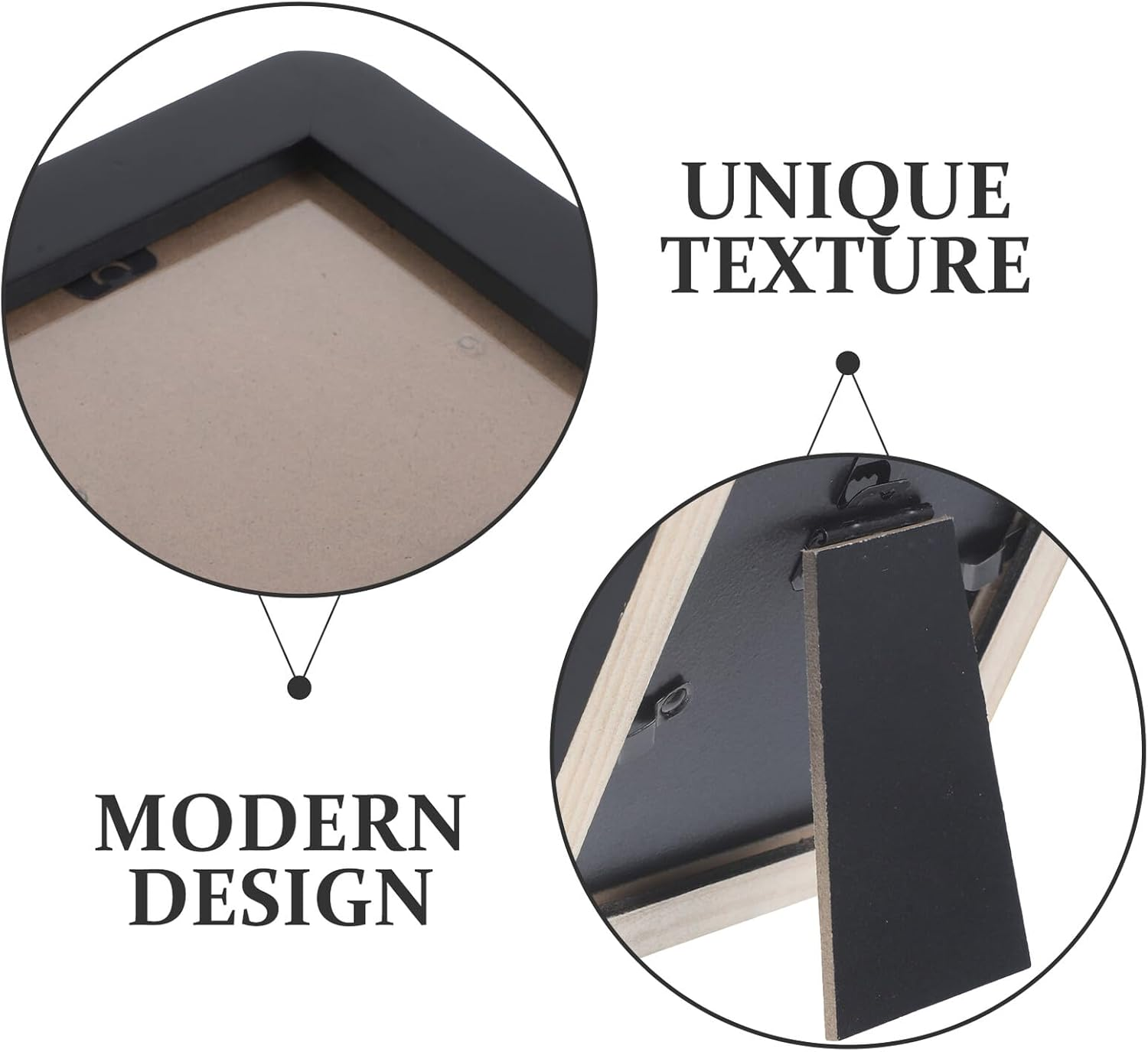 SEWACC Mini Wooden Picture Frame 3-Inch Small Square Photo Frame for Desktop Display, Classic Black 9X9Cm Outer Size, 8X8Cm Visible Area, Suitable for Wedding and ID Photos image number 3