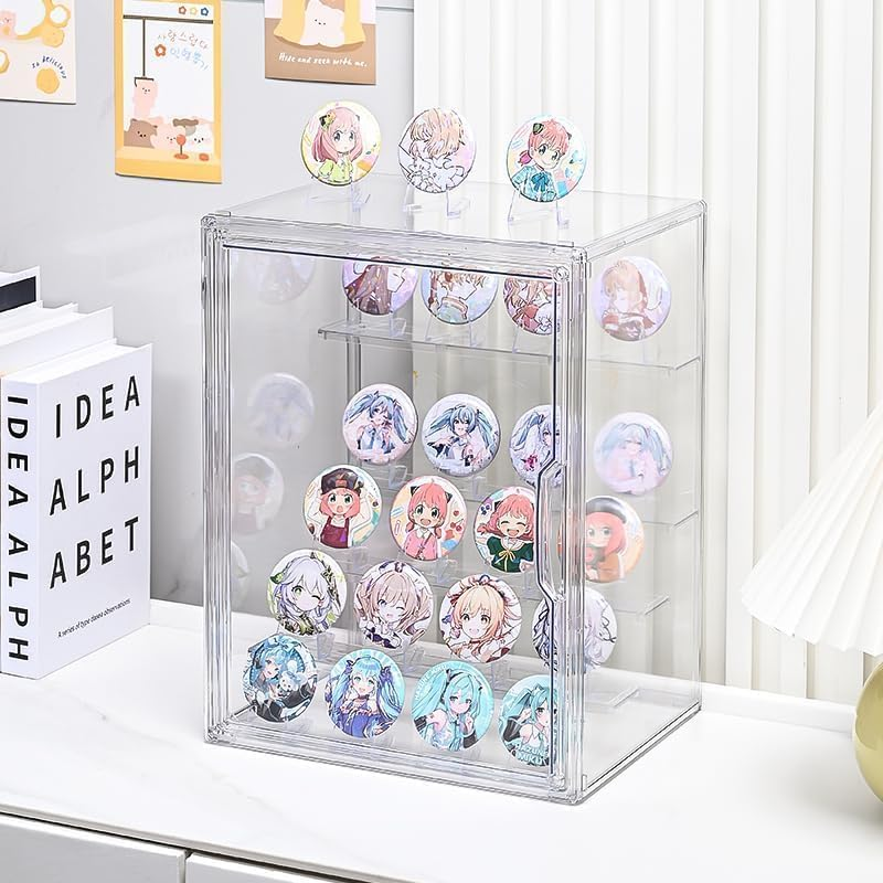 Pacify Acrylic Display Case for Collectibles, 5-Layer Stackable Clear Acrylic Box with Magnetic Lid & Movable Panels for Le-Go Pop Figure Toys Display Storage image number 6