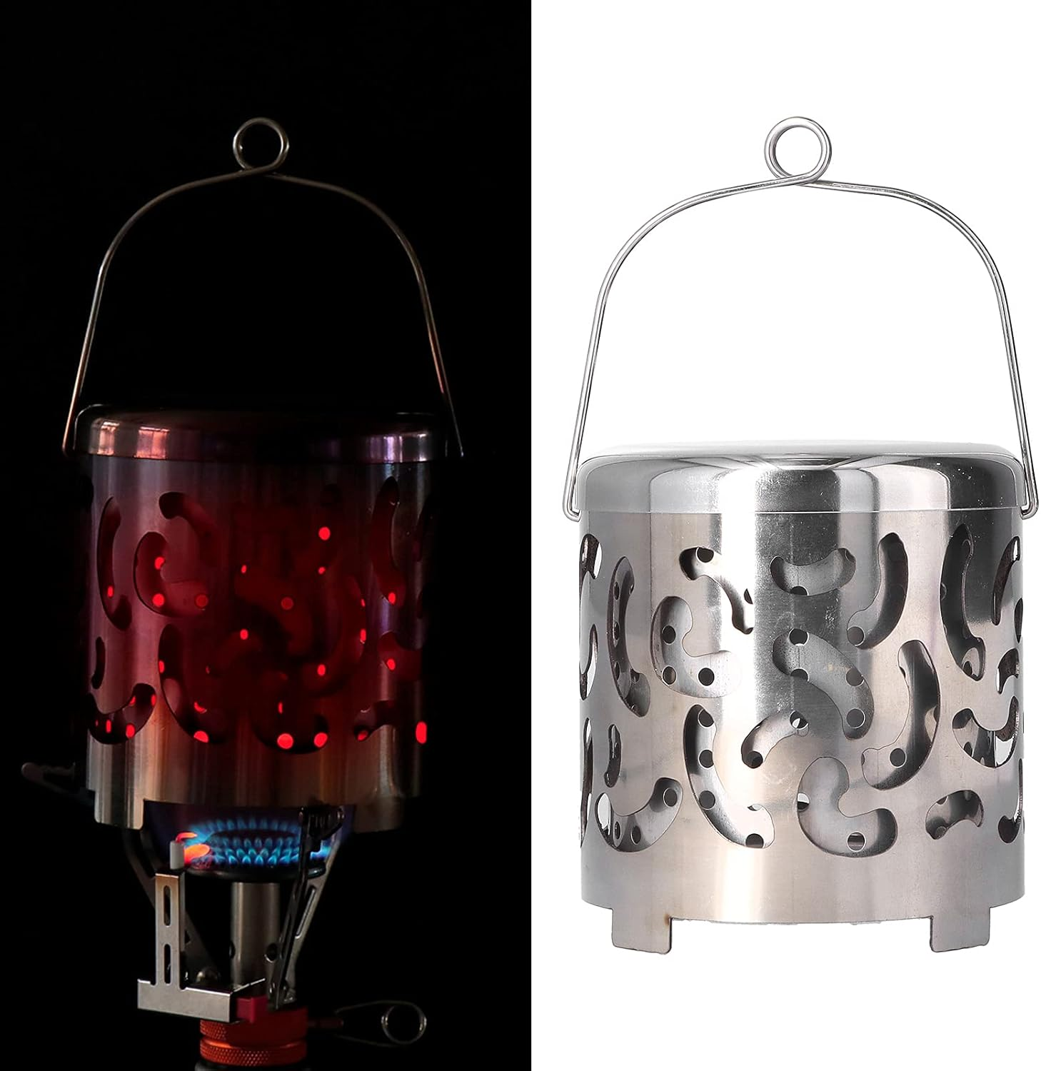 Camping Heater Cover Camping Heater Stainless Steel Mini Outdoor Heater Camping Heater Portable Camping Stove Portable Camping Stove for Picnic Hiking Outdoor Heaters image number 4