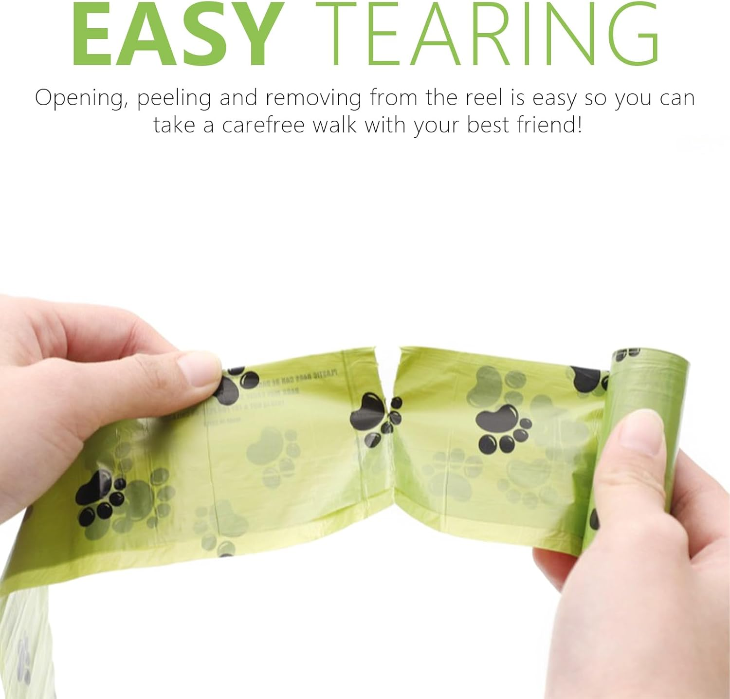 Dog Poop Bags, 36 Rolls 540 Count Biodegradable Dog Waste Bags with Footprint Pattern and Dispenser, Portable Extra Thick Strong Leak Proof Doggy Bags for Dogs Cats Outdoor [22 X 30 Cm] image number 4