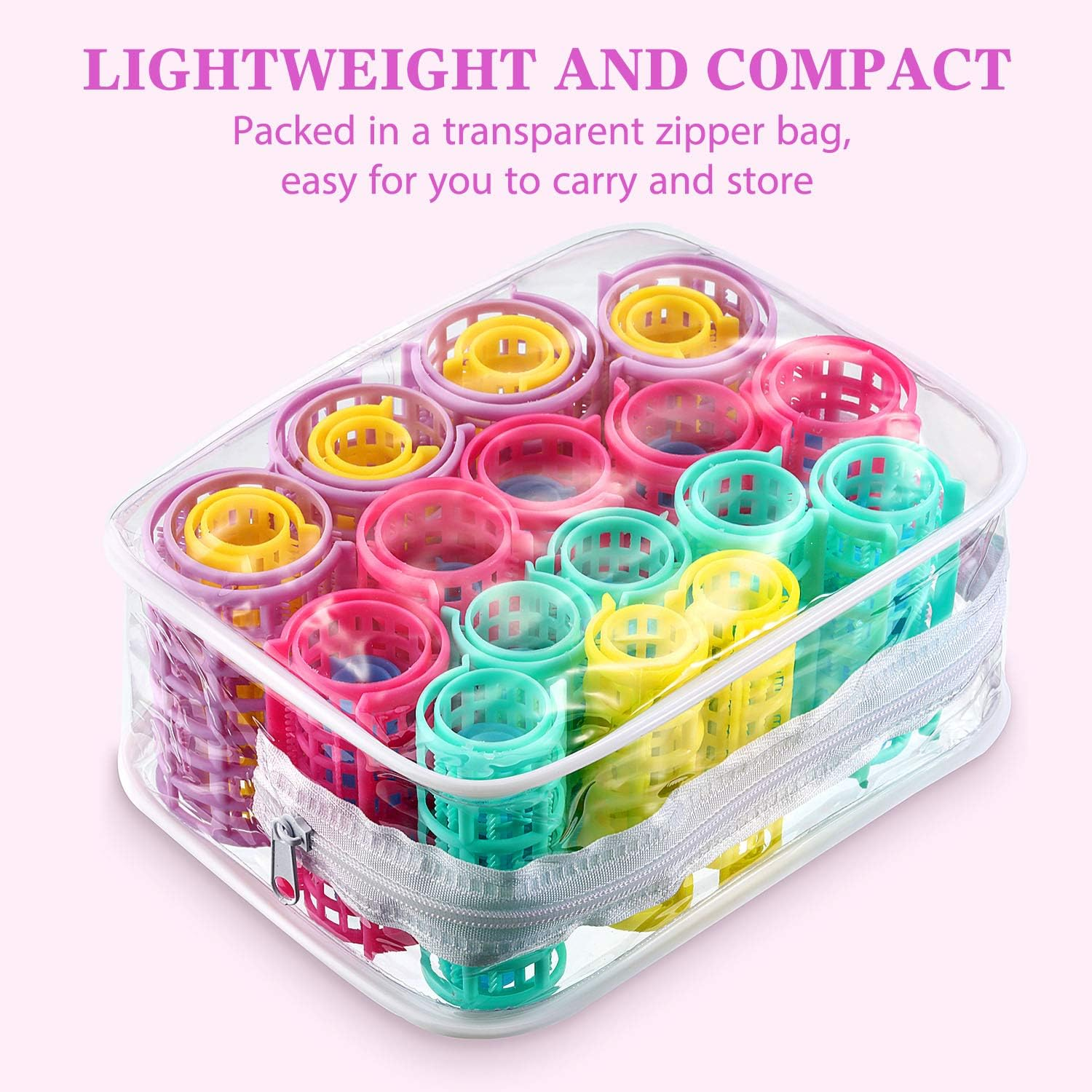 30 Pieces Plastic Hair Rollers Curlers Self Grip Rollers Hairdressing Curlers No Heat Hair Curlers for DIY Hairdressing Hair Salon Hair Barber, 5 Sizes