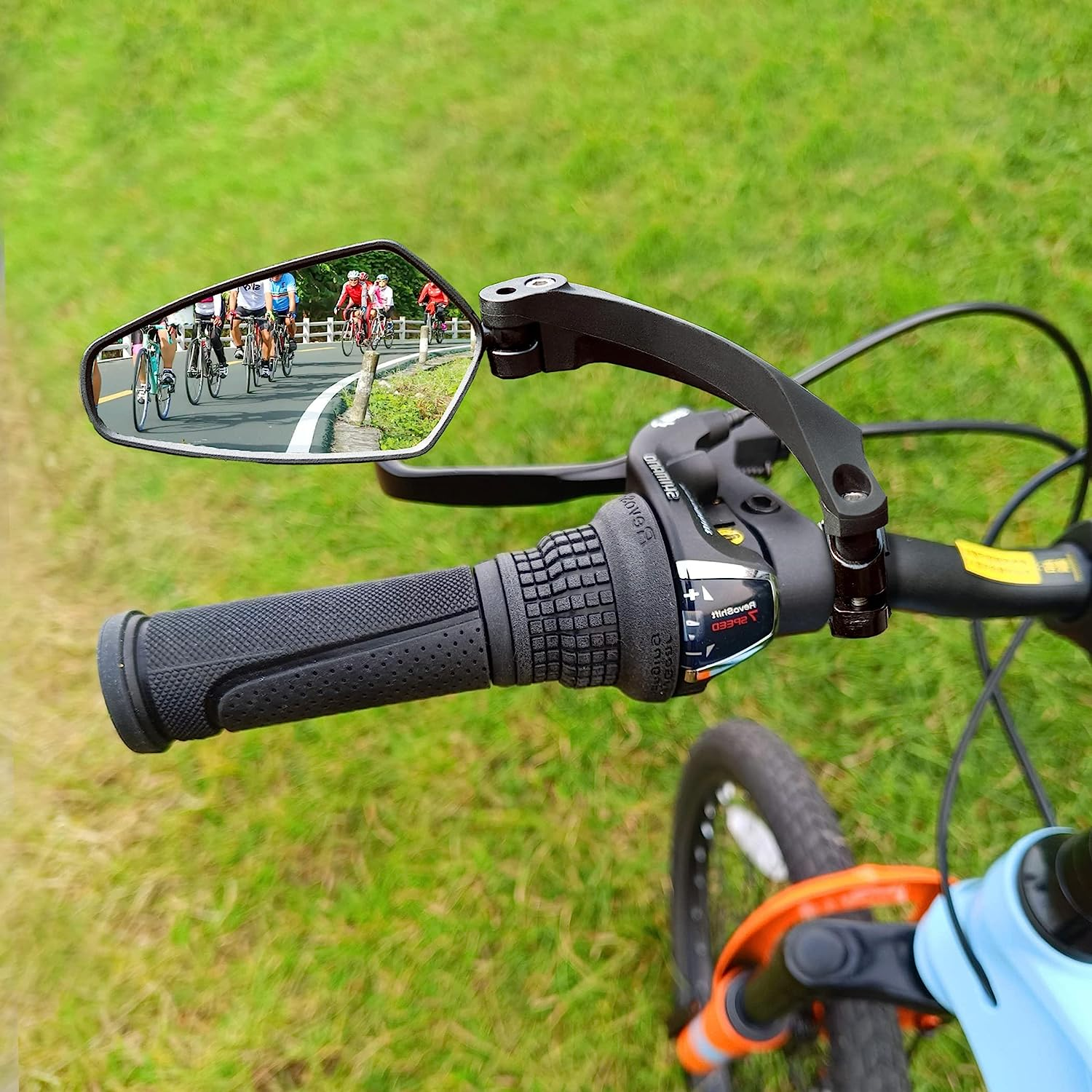 Handlebar Bike Rearview Mirror,Hd Wide Angle Bicycle Rear View Mirror,Adjustable Bike Mirror for Mountain Road Bike,Ebike,Scooter and Motorcycle(Right) image number 2