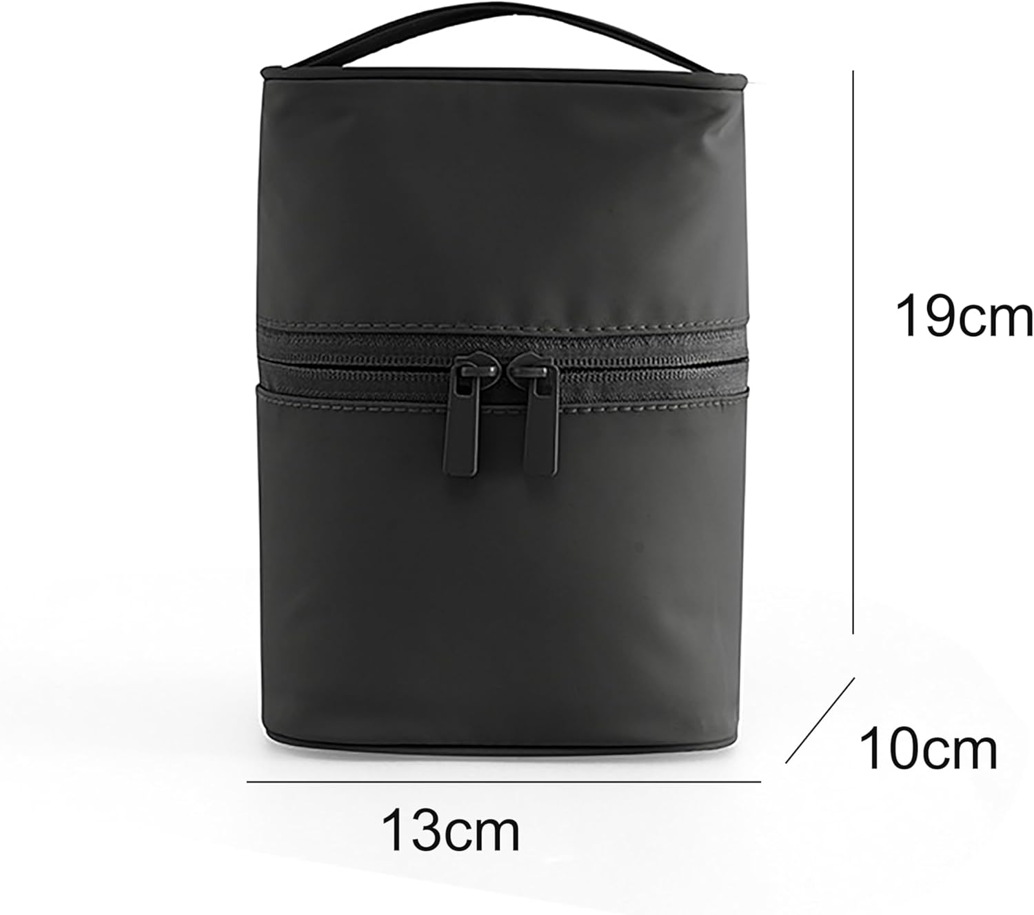 BRMM MIA Makeup Bag Portable Travel Cosmetic Bag Makeup Bag Organizer with Gold Zipper Waterproof Toiletry Bags for Women and Girls (Green Medium) (Column Black)