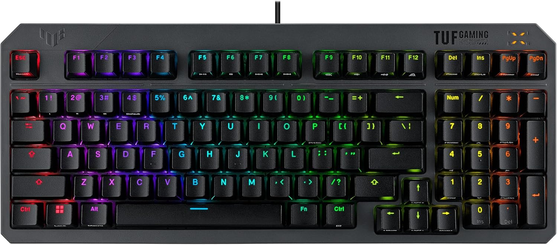 ASUS TUF Gaming K3 Gen II Keyboard with Compact 97-Key Layout, Optical-Mechanical RGB Switches, Silicone-Gasket Mount, Dampening Foam, IP57 Waterproofing, a Detachable Top Plate, and Aura Sync image number 5
