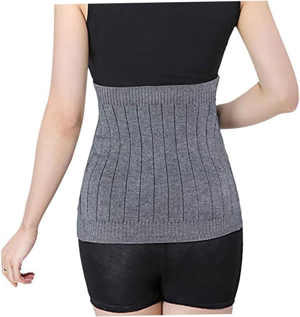 Back Warmer Cashmere Kidney Warmer Winter Elastic Abdominal Warmer Waist Support Belt for Men and Women Grey (M) Cashmere Kidney Warmer image number 4