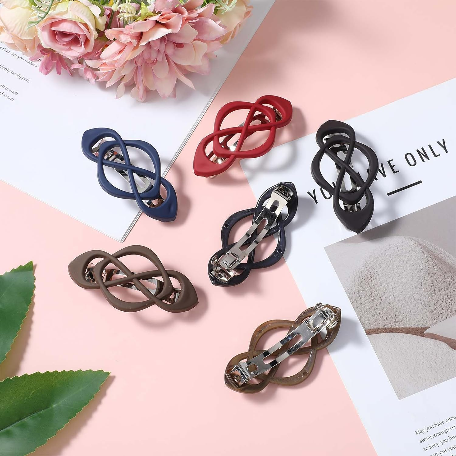 YBEATY 6PCS Vintage French Barrette Clips French Hair Barrette for Women Classic Design Vintage Snap Hair Clips Decorative Strong Hold Grip Barrettes Hairclip Elegant Retro Accessories for Thick image number 4