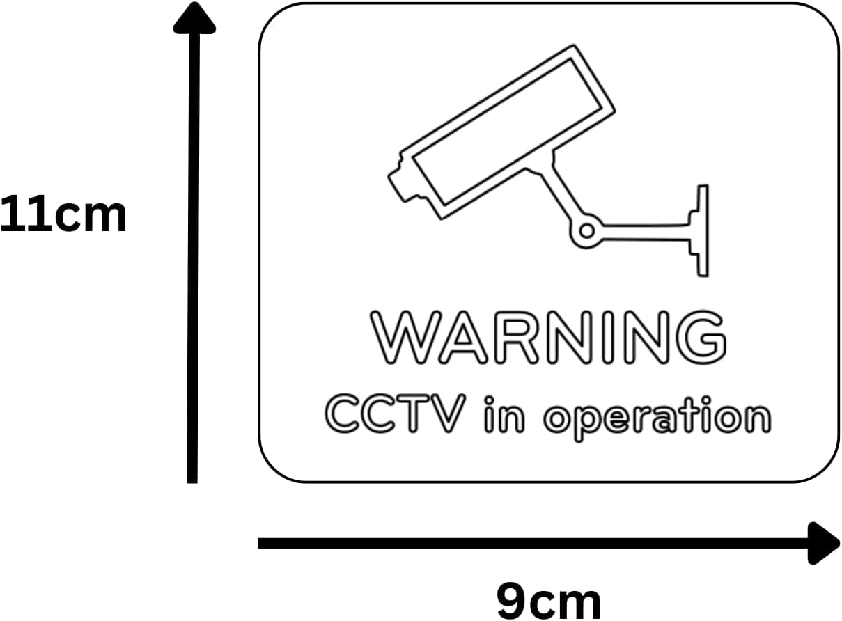 Warning CCTV in Operation Sign - Notice for Indoor or Outdoor Use, Waterproof, with Adhesive Back. Choice of Colours. Clear, Easy to Read Text. Display Warning Notice. (GOLD)