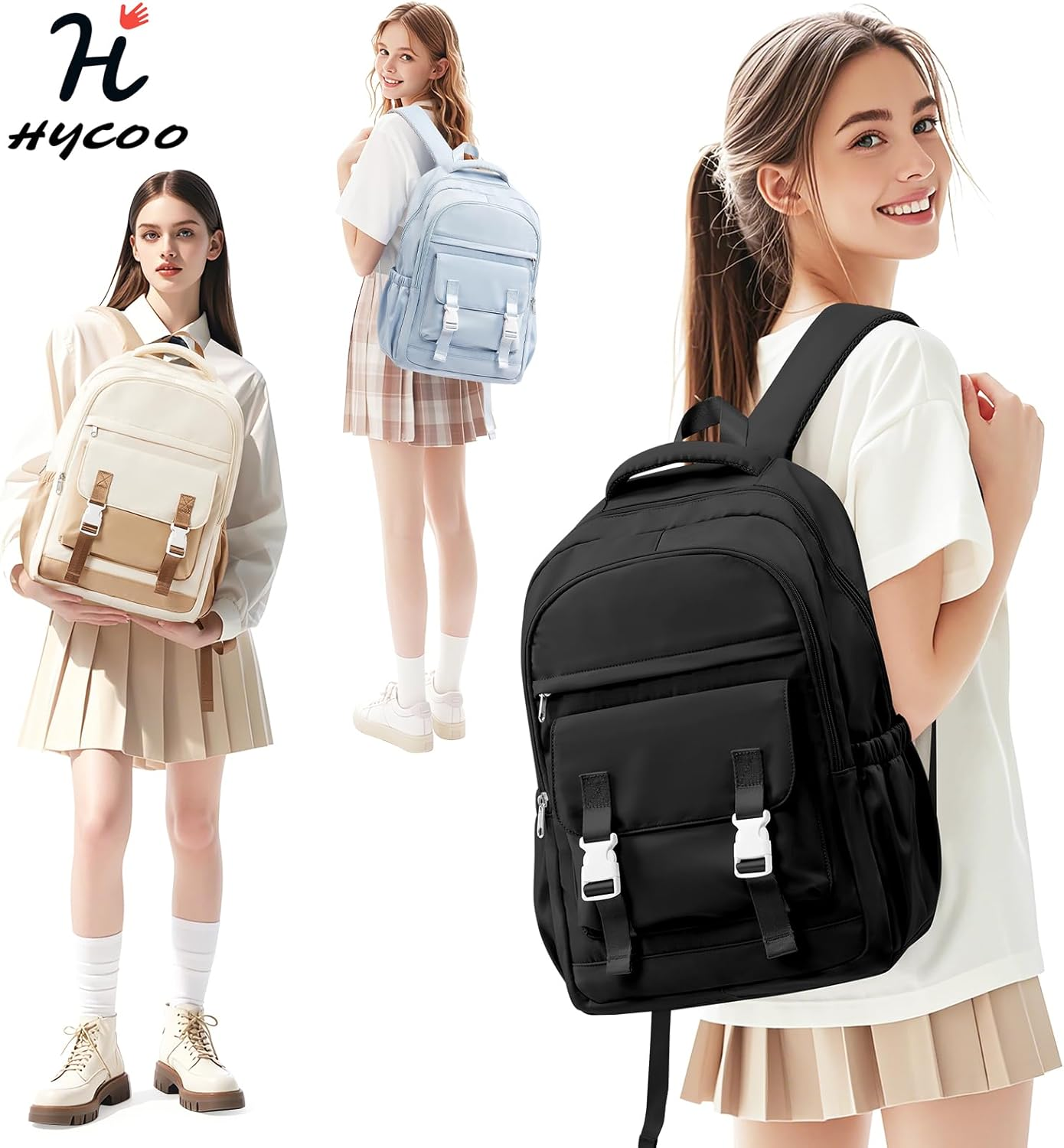 HYC00 School Backpack Women Backpack Casual School Backpacks Teenagers Backpacks School Backpack School Boy Girl Backpack College Backpack Women Backpack Laptop Computer image number 5