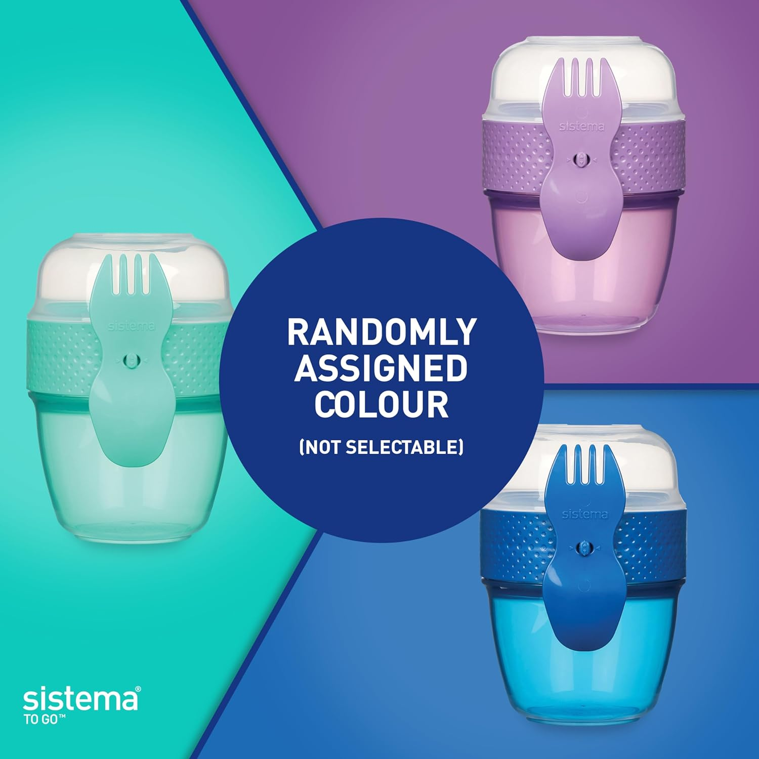 Sistema Snack Capsule to Go | with 2 Compartments & Spork | 515 Ml | Assorted Colours image number 6