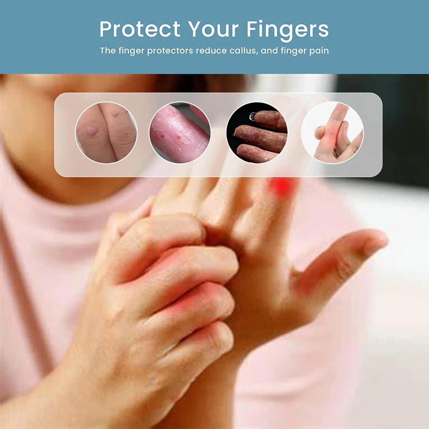 20 PCS Gel Finger Sleeve Protectors, Silicone Compression Finger Sleeves for Pain Relief, Flexible Washable Finger Protector for Blisters Calluses Cracked Skin &ndash; Reusable Adjustable Finger Support (Ermaoo) image number 1