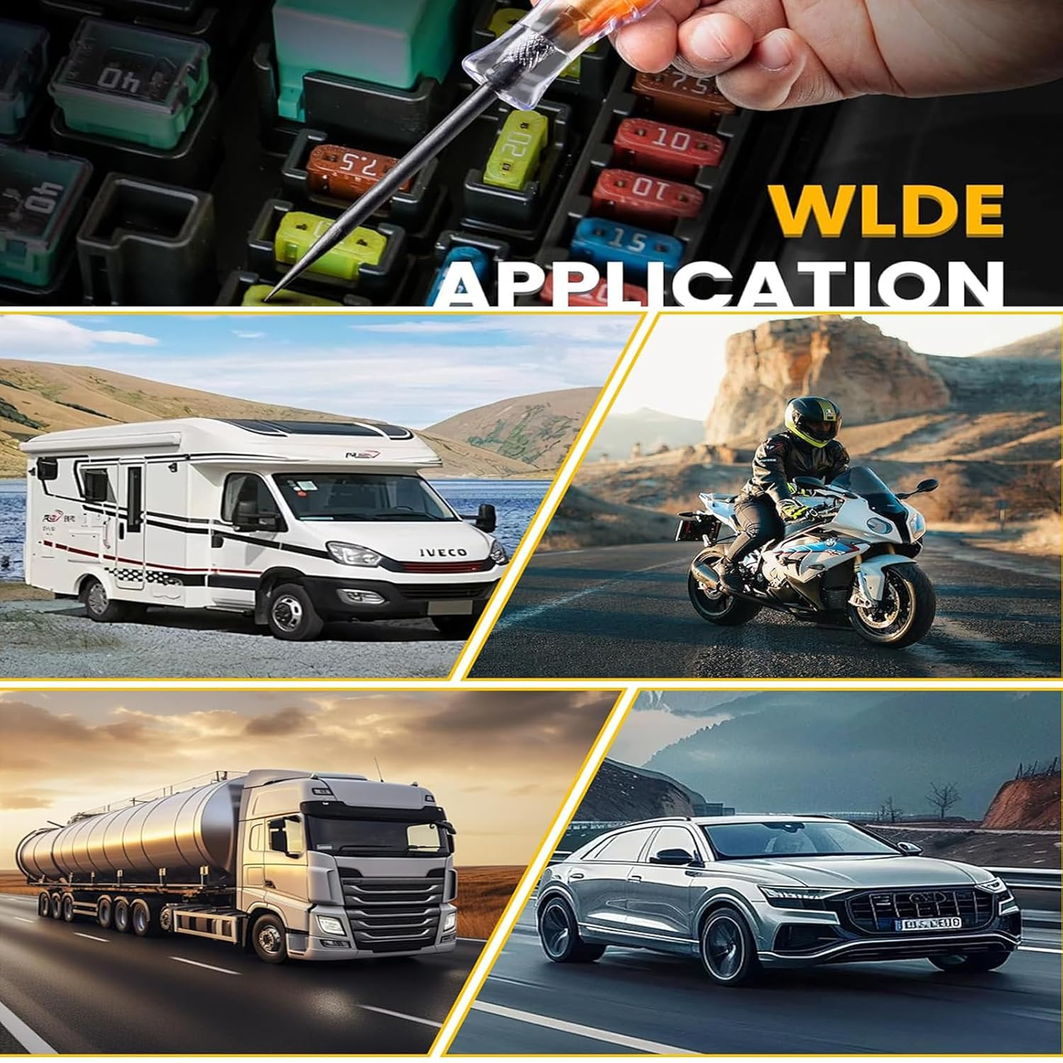 Test Light Automotive, Auto Car Truck Voltage Circuit Tester 6-24V DC Tester with Indicator Bulb & 96Cm Wire Vehicle Volt Probe Pen for Car, Truck, Vehicles