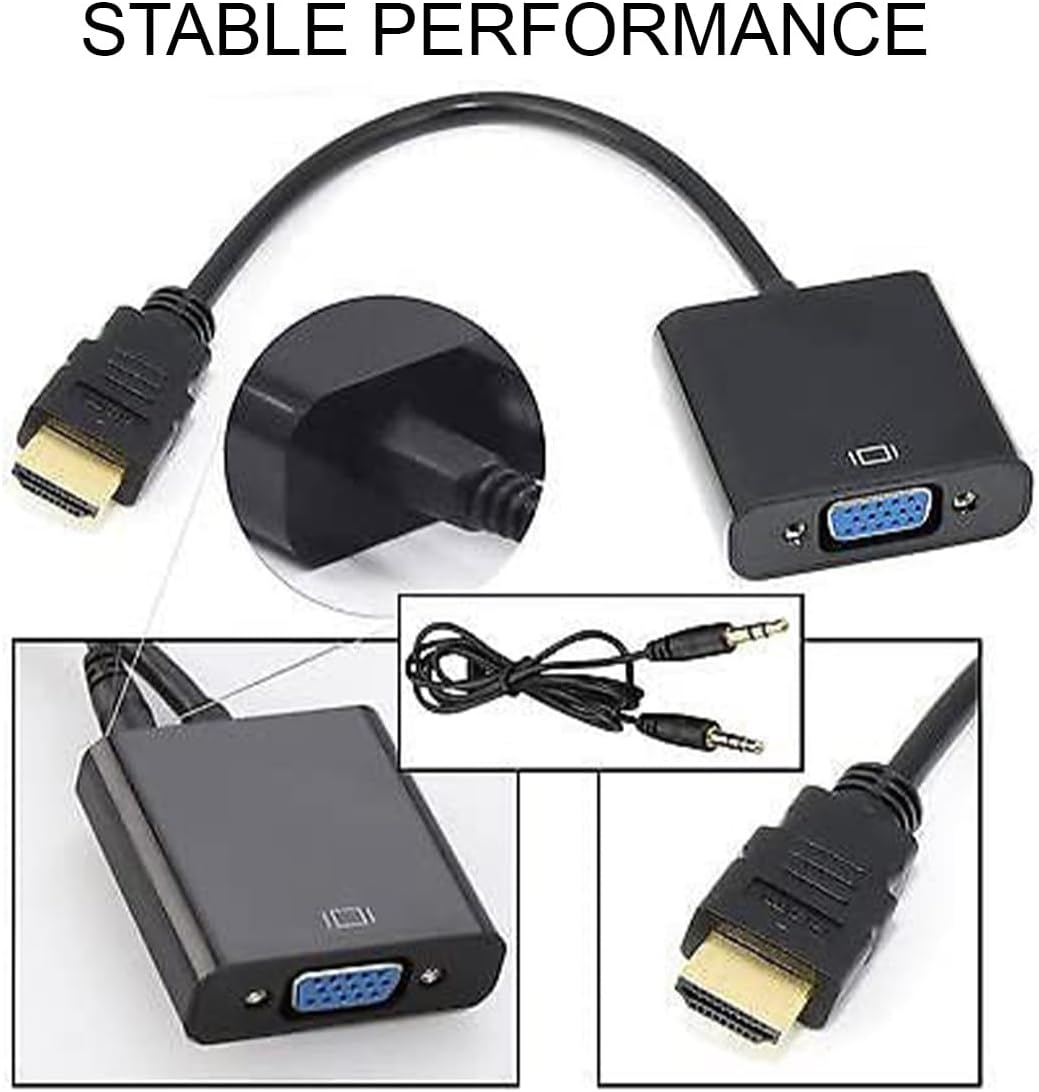 STEXX HDMI Male to VGA Female Video Adapter Cable Converter Chipset (White) image number 3