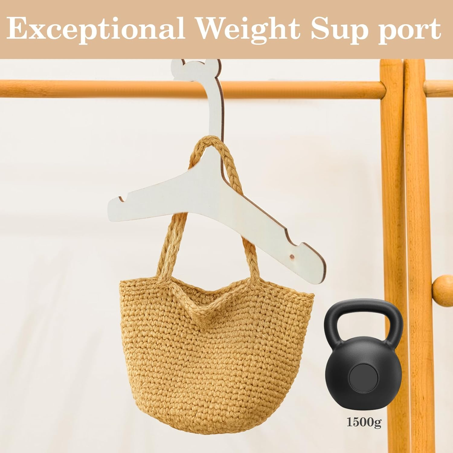 15 Pcs Wooden Baby Clothes Hangers, 9 Inch Baby Pant Hanger Ganchos Para Ropa De Bebe, Newborn Child Hangers for Nursery Kids Coats, Pants and Jackets image number 6