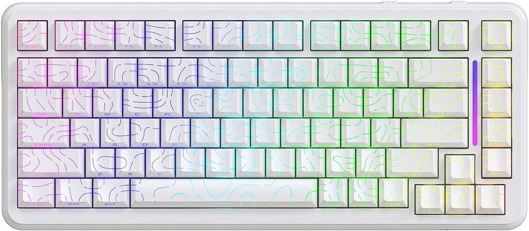 ATTACK SHARK X82 PRO HE Wireless Rapid Trigger RGB Mechanical Gaming Keyboard with Adjustable Actuation,2.4G/Wired/Bt,8K Polling Rate,Hall Effect Magnetic Switch,5000Mah Battery for Fps(Black Contour)