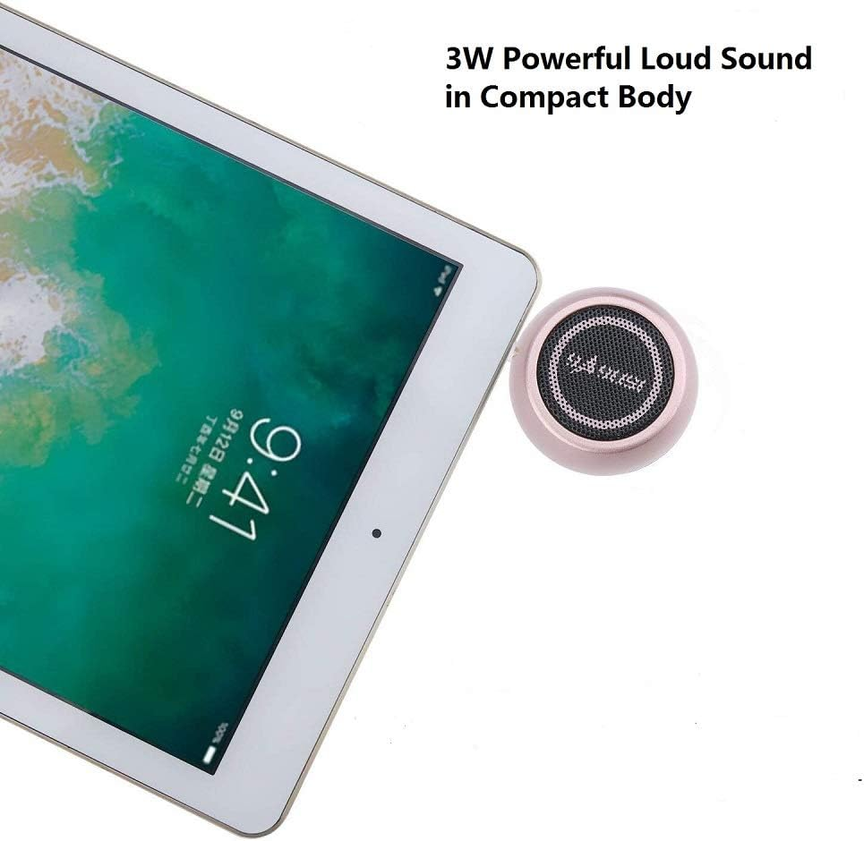 Mini Portable Speaker with 3.5Mm Aux Input Jack, 3W Mobile Phone Line-In Speaker for Iphone Ipad Ipod Tablet Cell Phones, Gifting for Girls/Kids, Rose Gold - Rose Gold image number 2