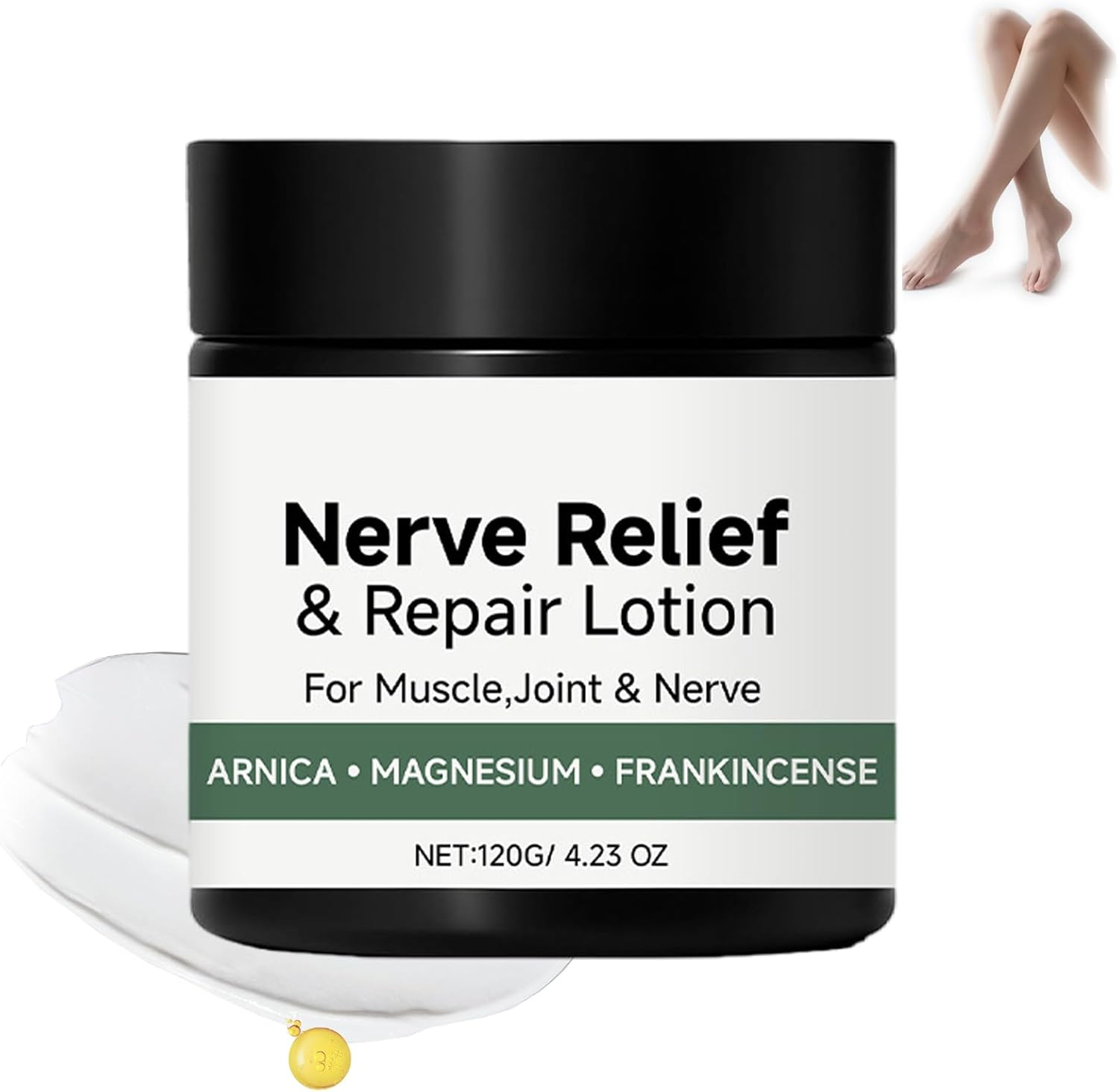 Alcura Nerve Cream, Neuropathy Lotion with Arnica, Natural Soothing Moisturizing Cream, Daily Comfort Alcura Lotion for Body Back Knee Hands Feet & Neck, Non-Greasy, Nourishing (1PCS)