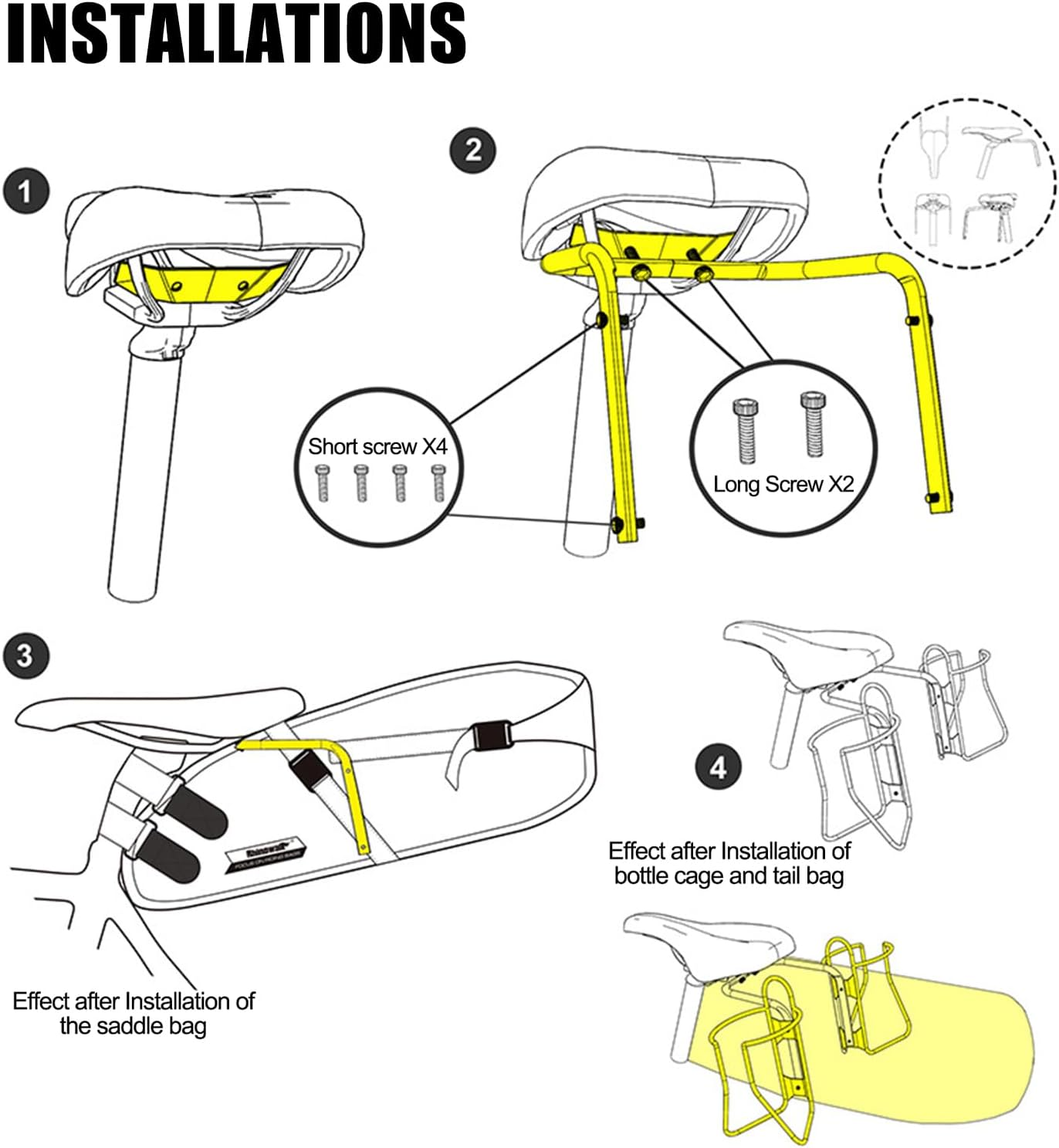 Saddle Stabiliser - Saddle Bag Support, Rear Rack Bag Holder | Luggage Stabiliser, Bag Support Holder, Anti-Shake Water Bottle Holder, Touring