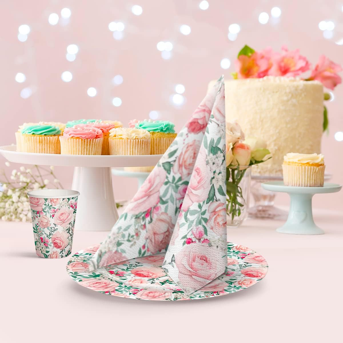 Paw Lunch Napkin Pack of 20, Gorgeous Roses, 33 X 33 Cm image number 6