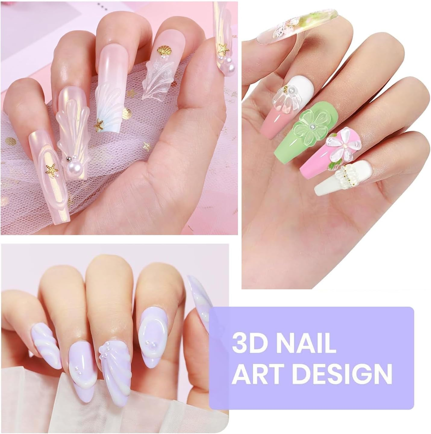 MUSILAN 3D Nail Gel Art,15G Pink Sculpting Gel for Carving, Molding and Painting Nail Art Designs, Chrome Nails Powder and Nail Charms,Rhinestone Design No Wipe Lamp Curing Needed for Drawing image number 5