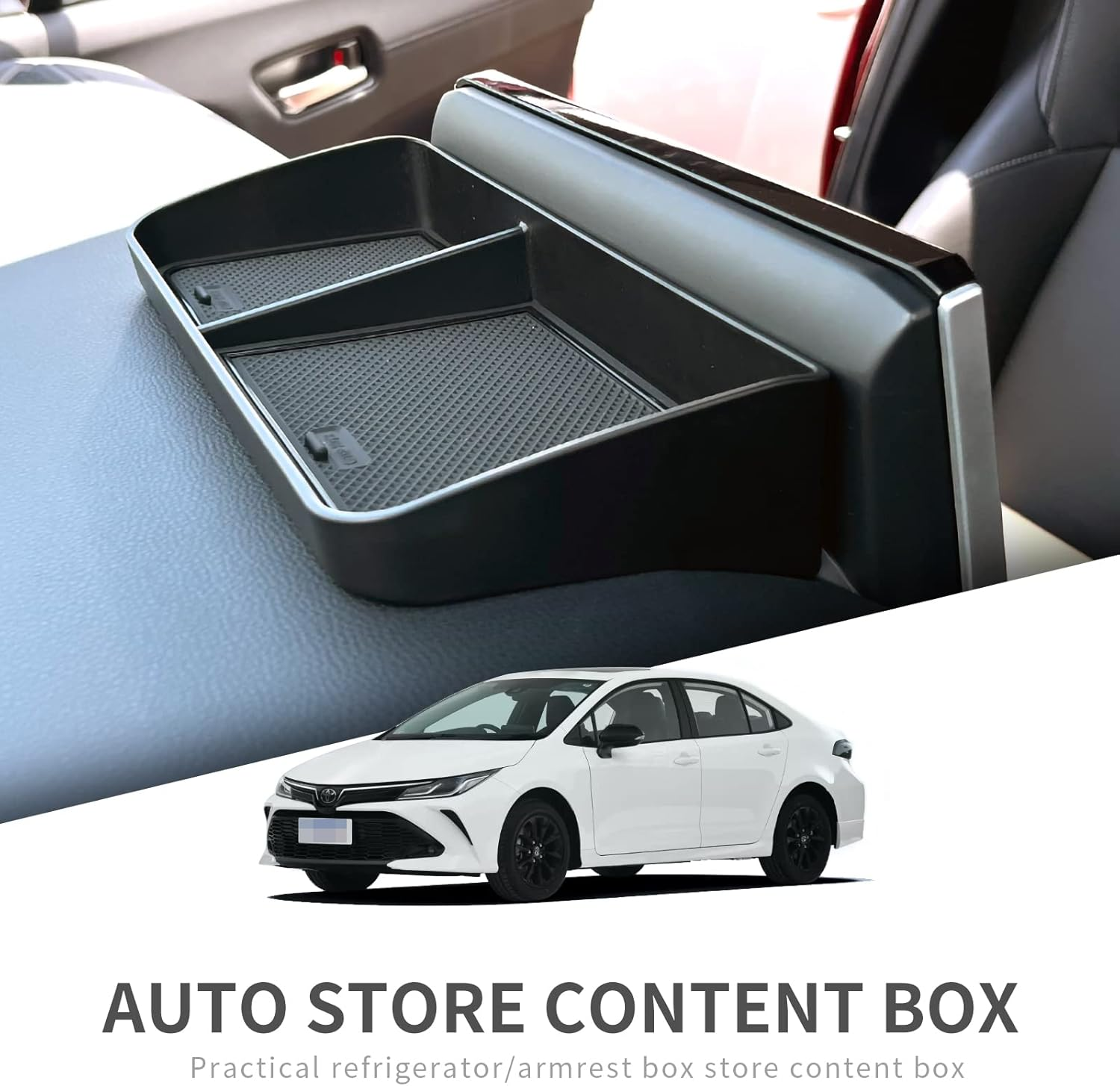 Smabee Dashboard Storage Tray Compatible with Toyota Corolla 2019-2022 Center Console Display Box Hidden Tray behind Screen Car Accessories Organizer, 19COROLLA D-BOX BLACK image number 3